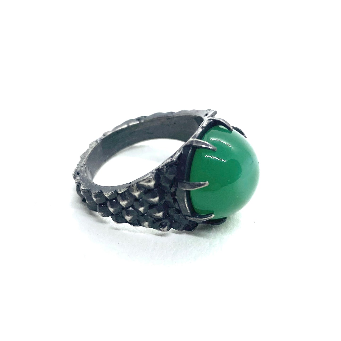 Dragon’s Claw with Green onyx in Sterling Silver