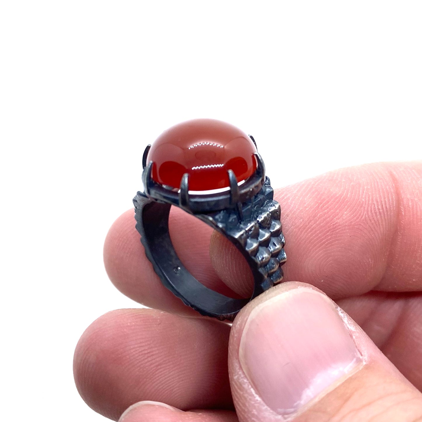 Dragon’s Claw with Carnelian in Sterling Silver