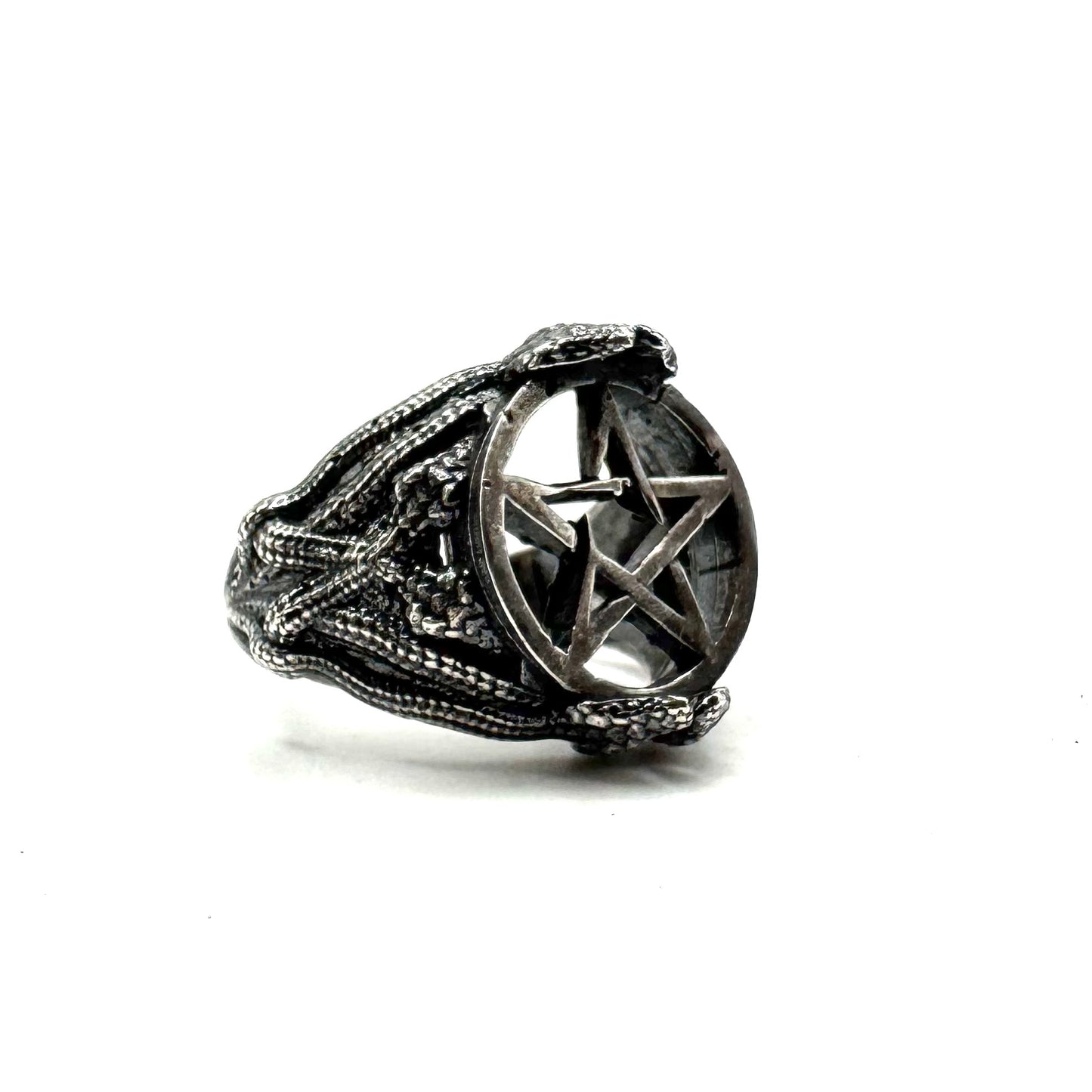 Medusa Pentacle Ring in Sterling Silver