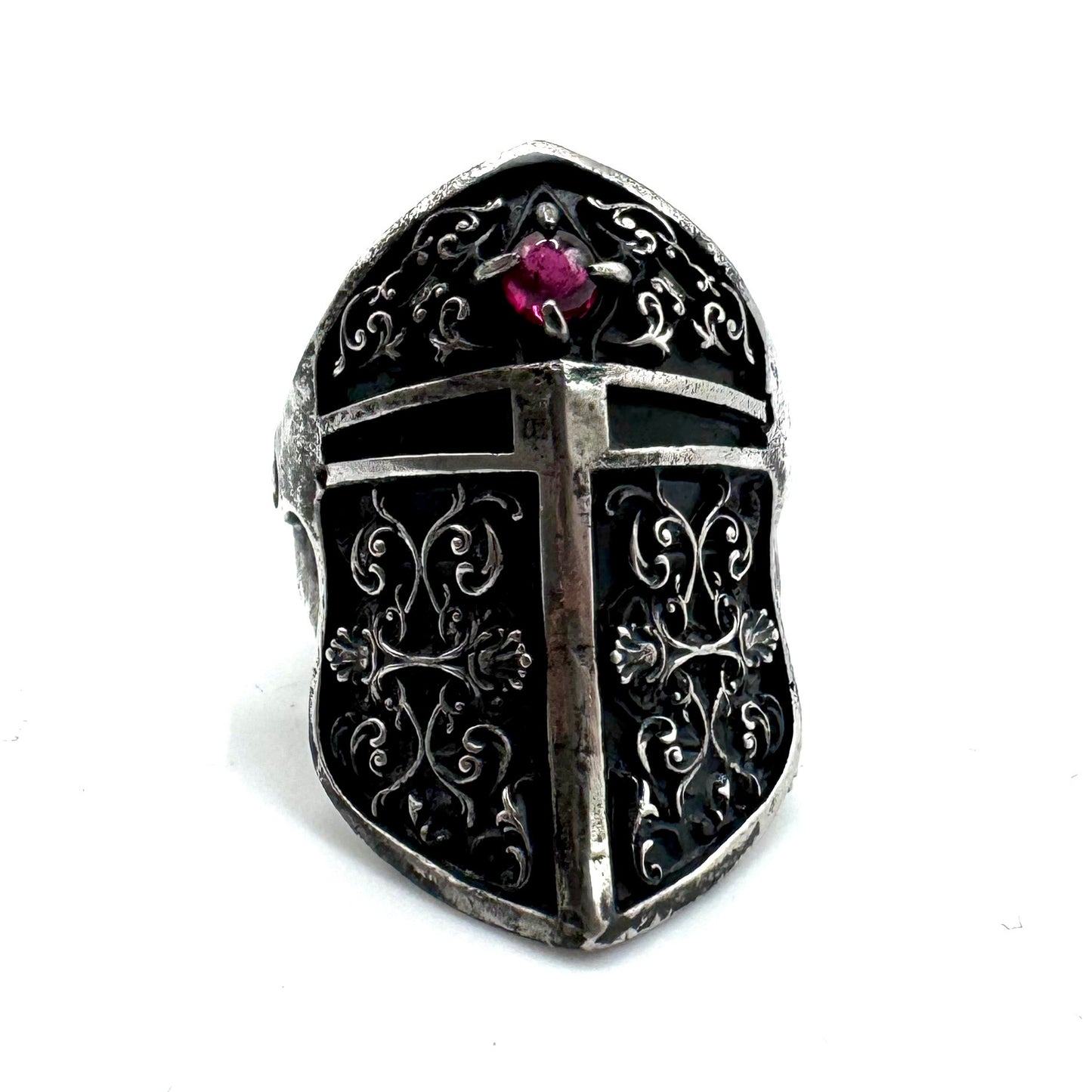 Blood Knight Ring In Sterling Silver