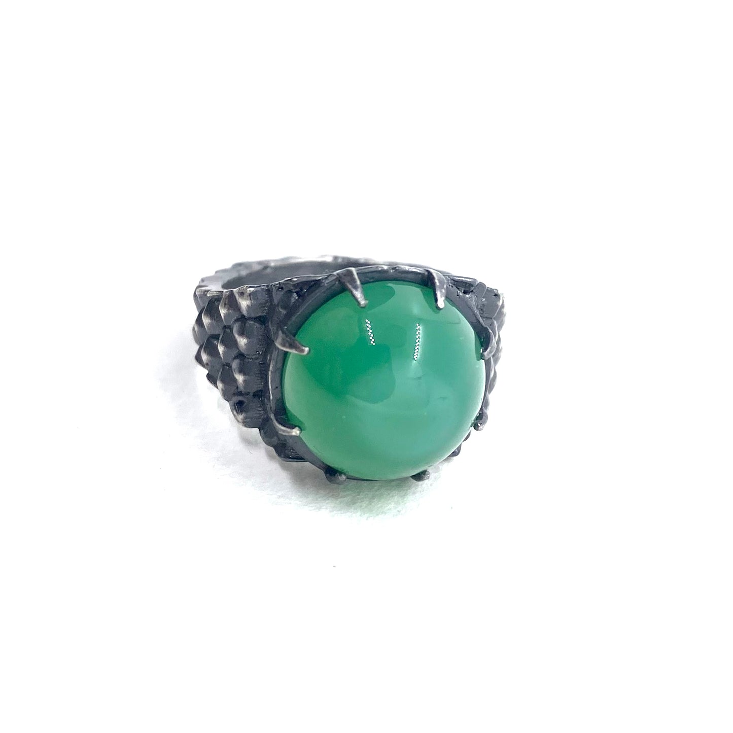 Dragon’s Claw with Green onyx in Sterling Silver
