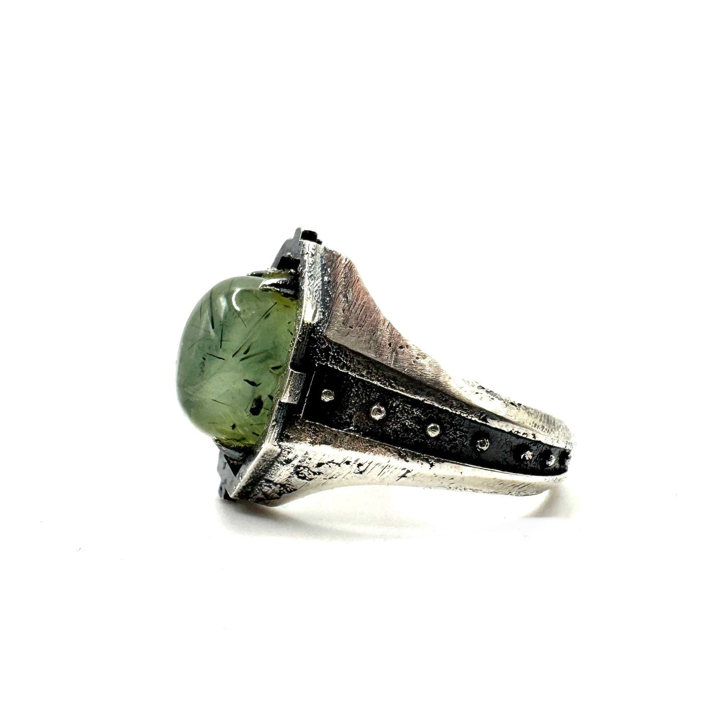 Ring of the Voidmage Set with Prehnite Ring in Sterling Silver