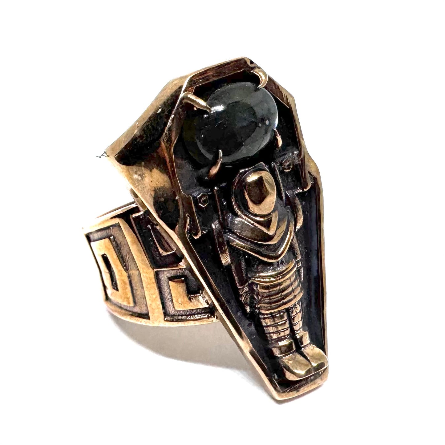 Ancient Origins Astronaut Ring In Bronze With Labradorite