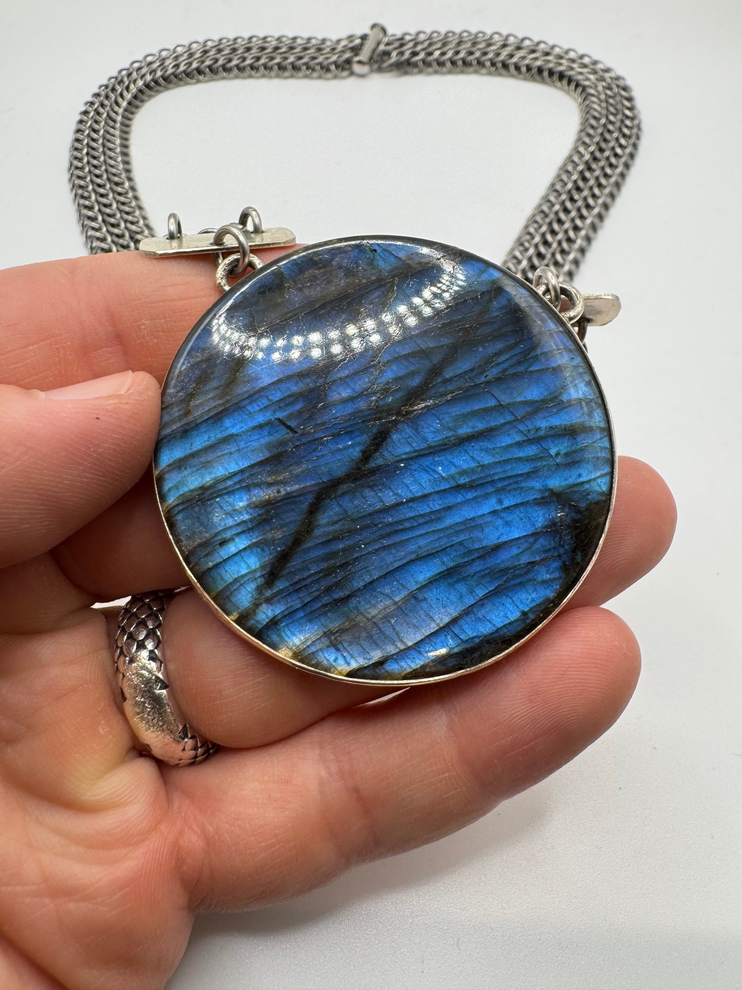 Labradorite Ancient Kings’ Necklace Sterling Silver and Stainless Steel