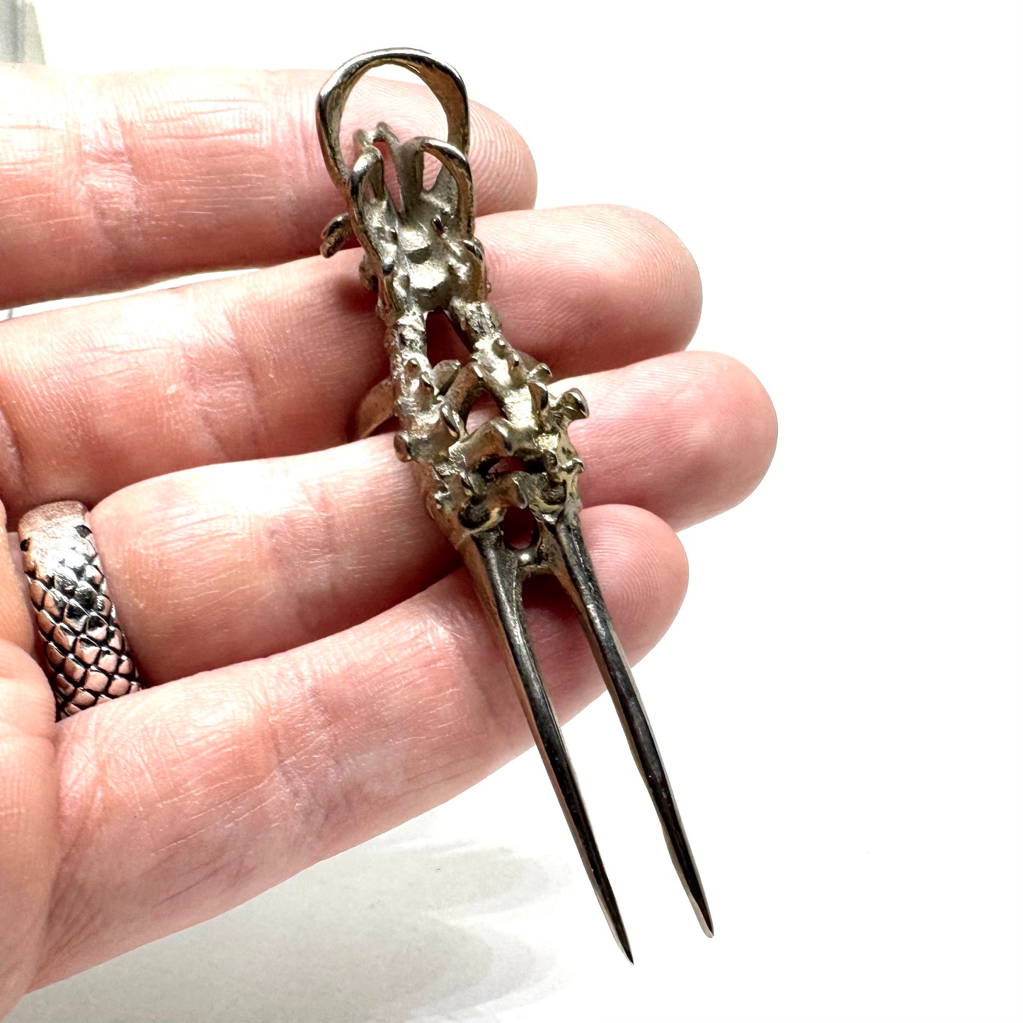 Spine Bronze Brutalist Ring