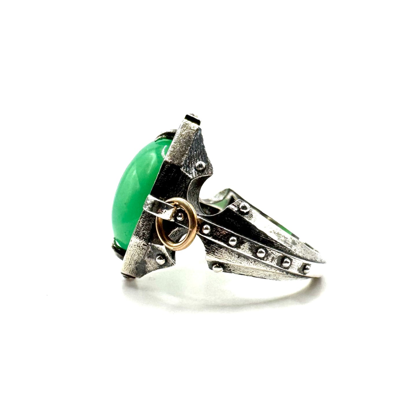Chrysoprase Citadel Ring in Sterling Silver