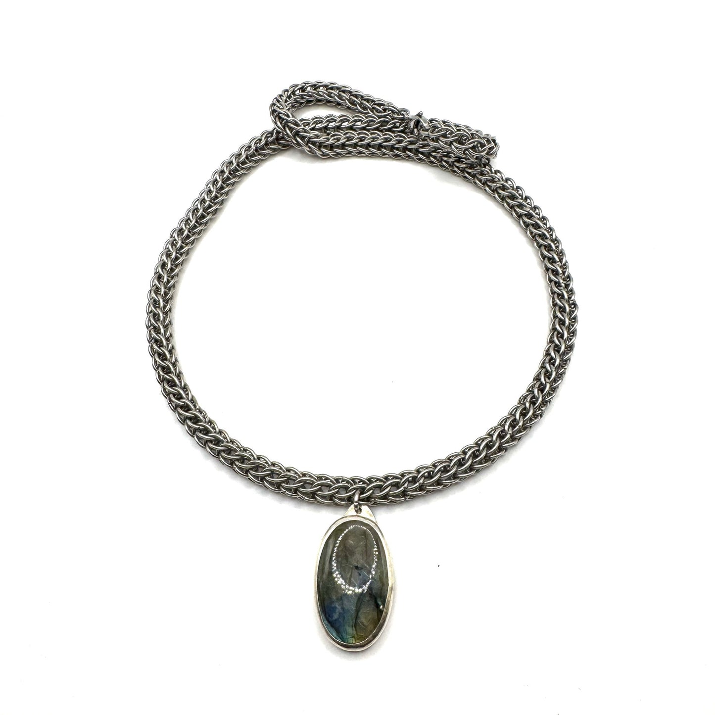 Labradorite Ancient Kings’ Necklace Sterling Silver and Stainless Steel