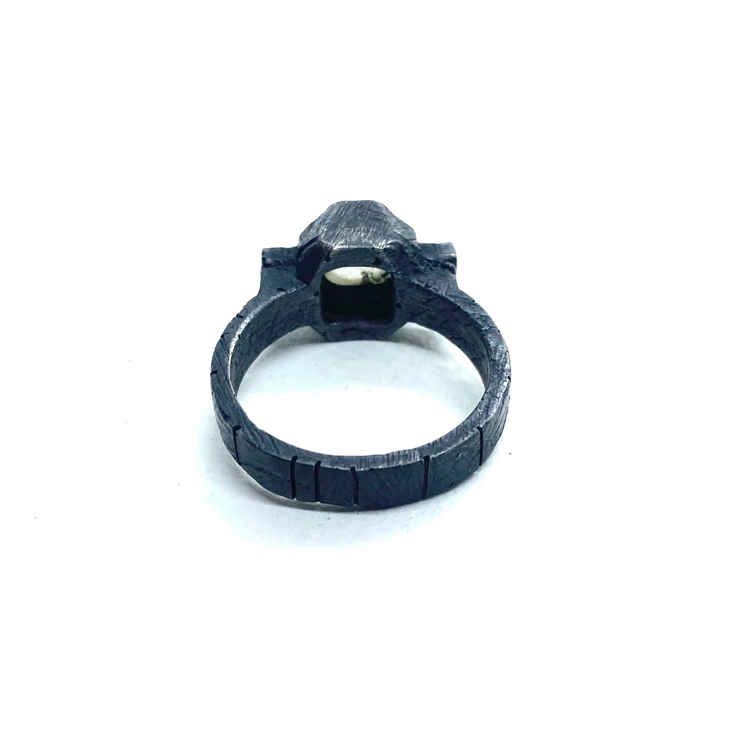 Brutalist Ring with Rutilated Quartz in Sterling Silver