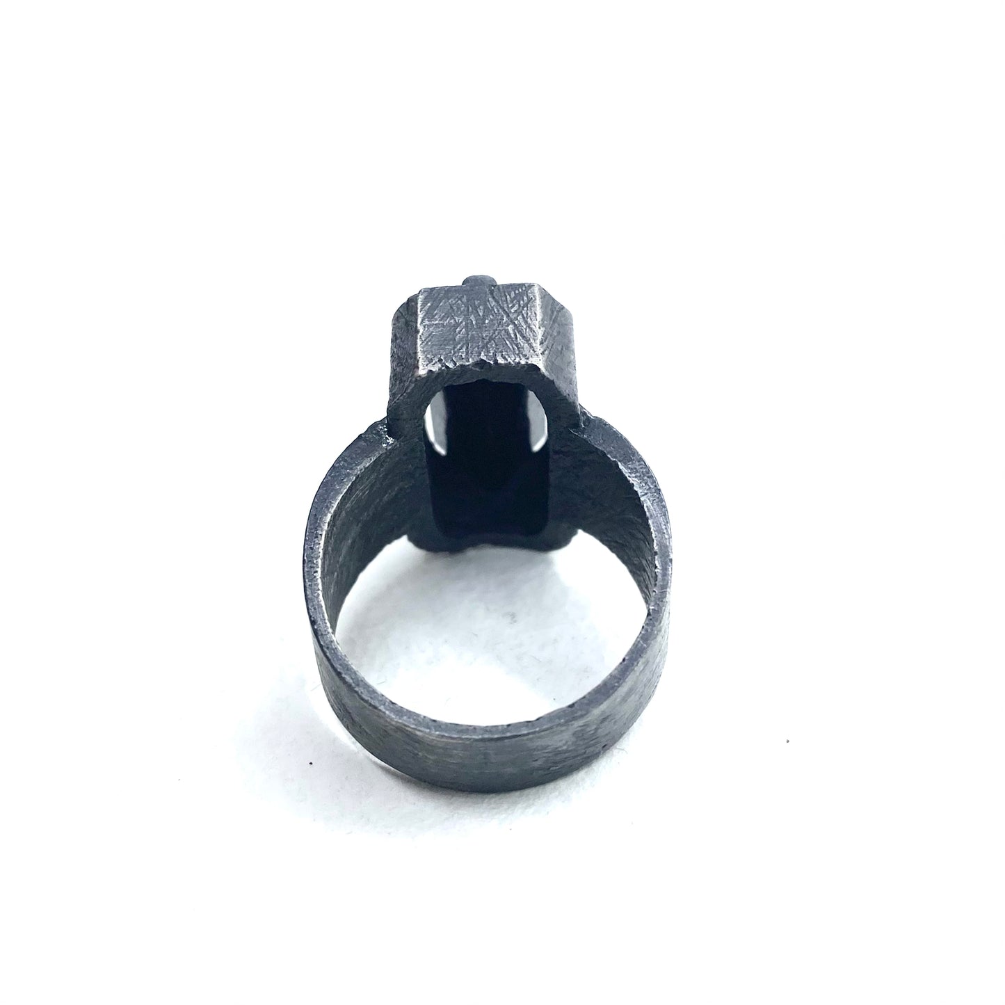 Brutalist Ring with Tourmaline in Sterling Silver