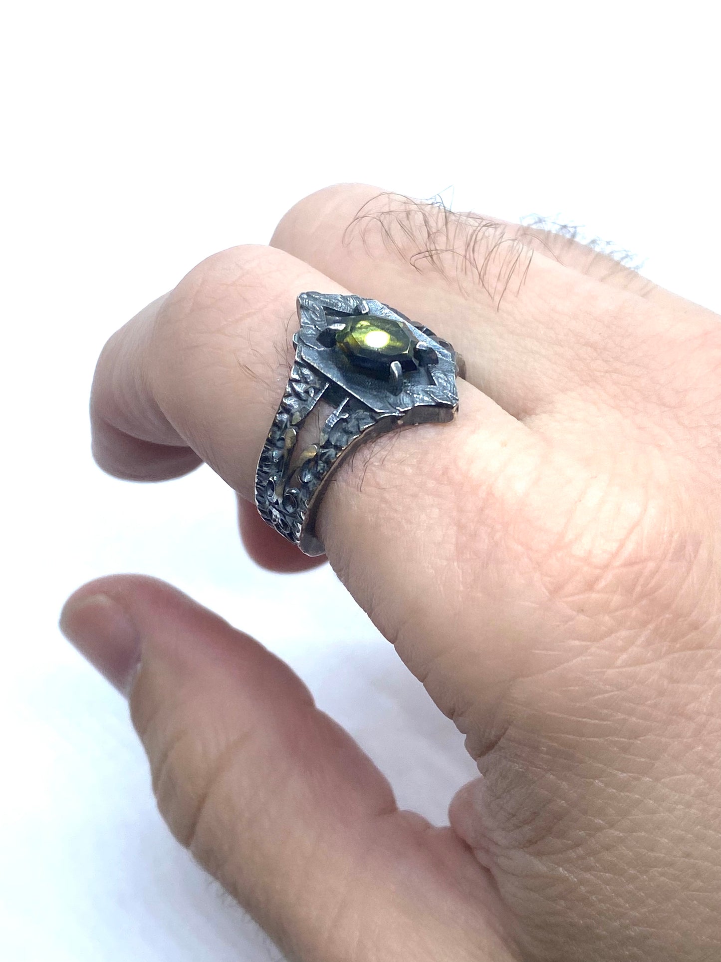 Serpent’s Claw with Green Tourmaline in Sterling Silver