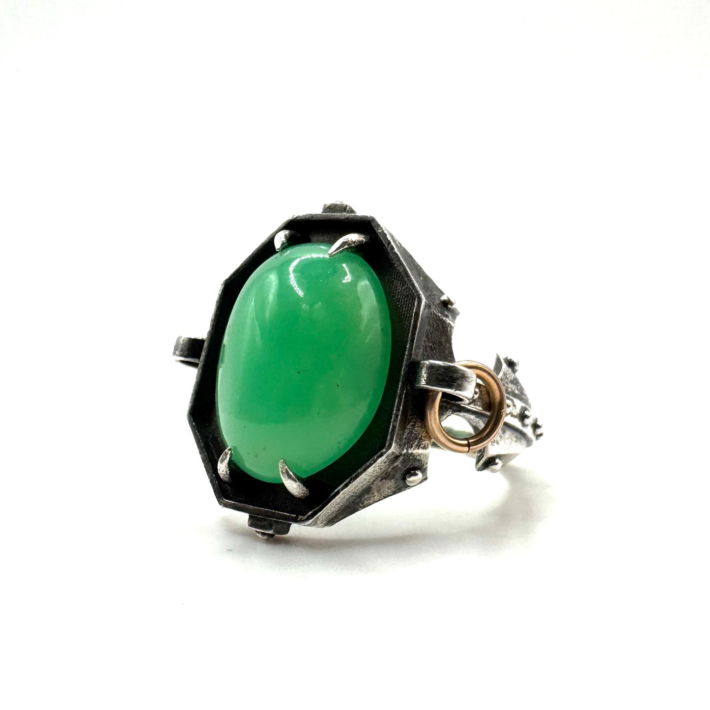 Chrysoprase Citadel Ring in Sterling Silver