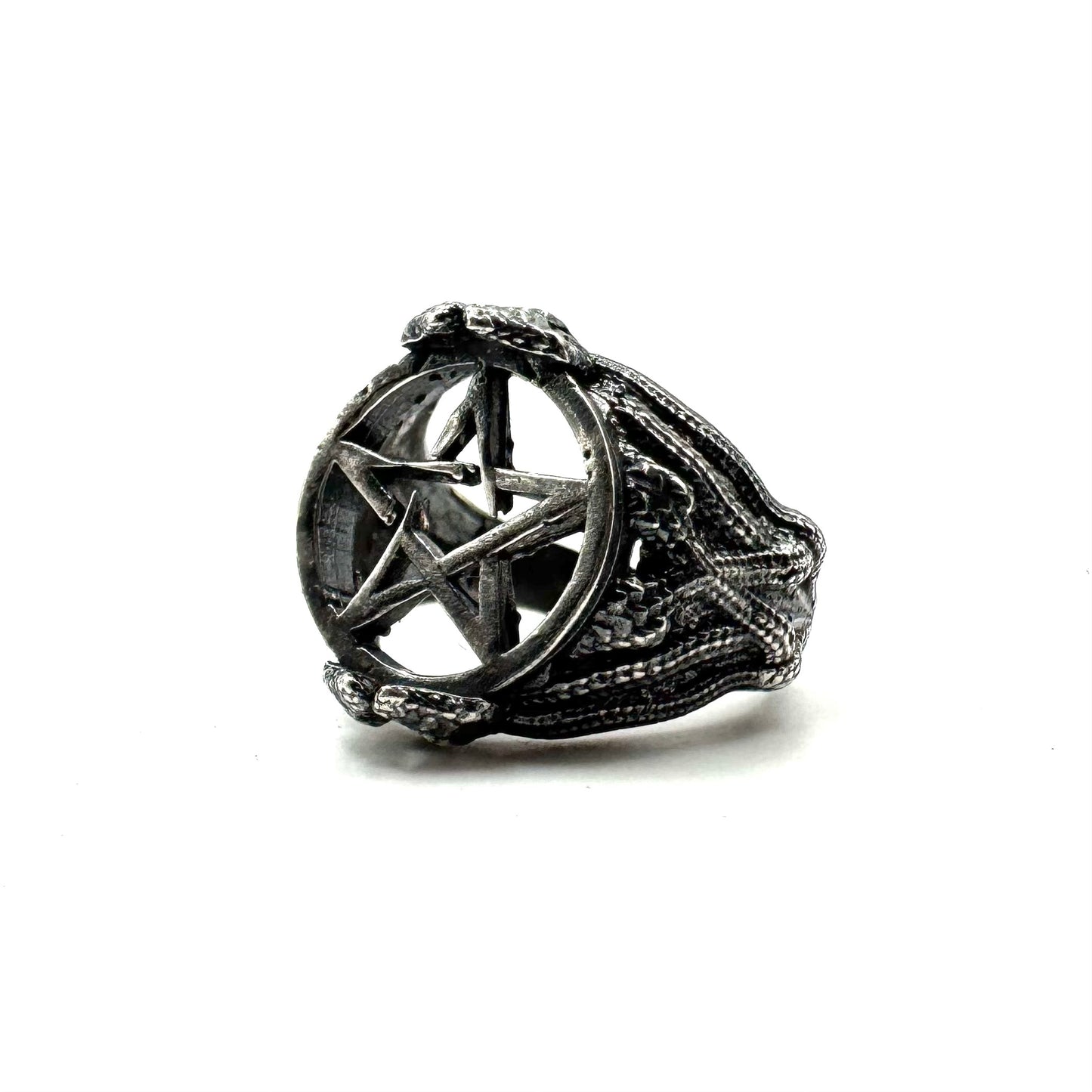 Medusa Pentacle Ring in Sterling Silver