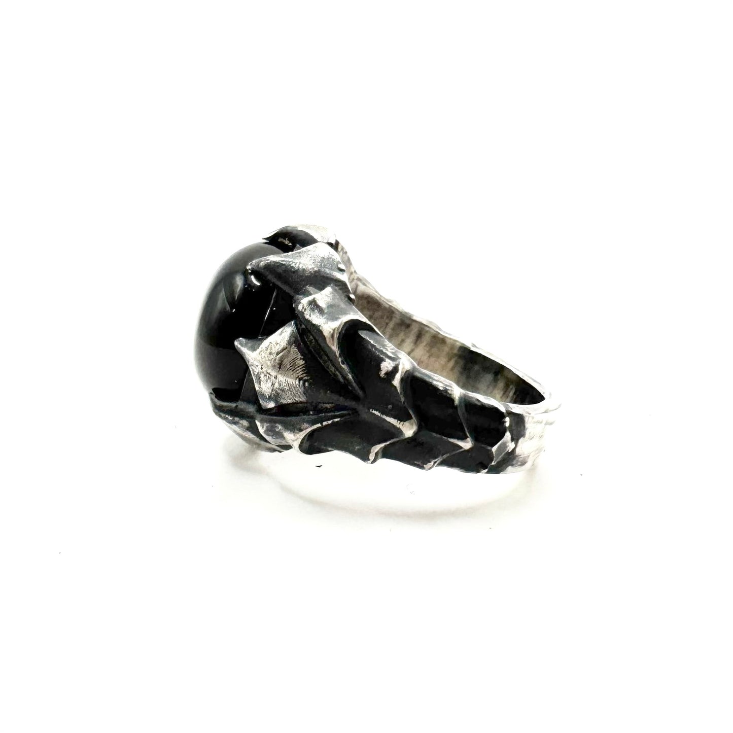 Lucifer Black Onyx Ring In Sterling Silver