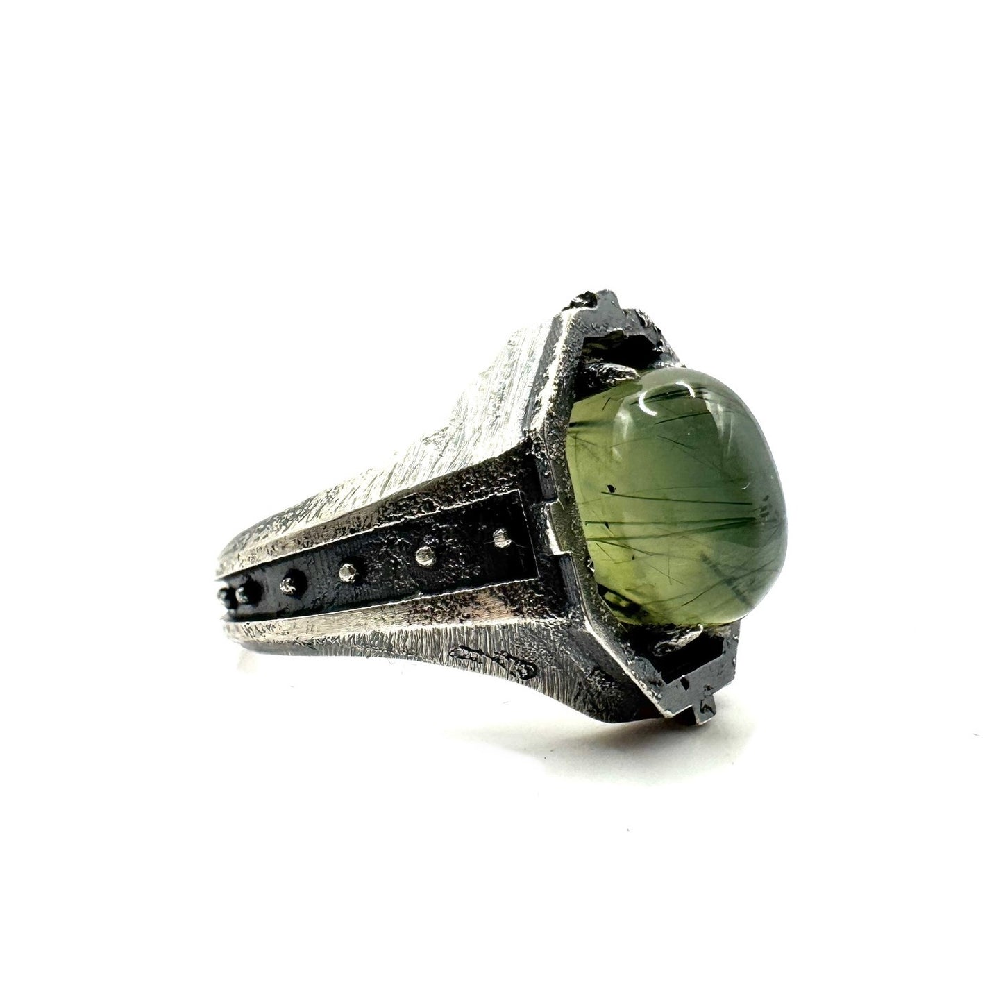 Ring of the Voidmage Set with Prehnite Ring in Sterling Silver