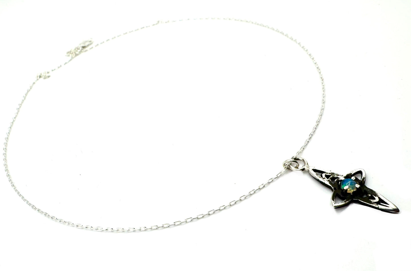 Destiny Necklace In Sterling Silver With Welo Opal