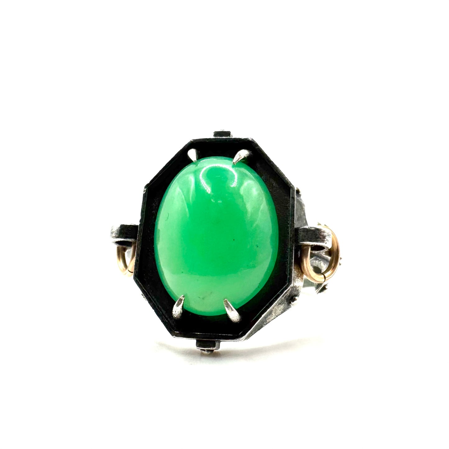 Chrysoprase Citadel Ring in Sterling Silver