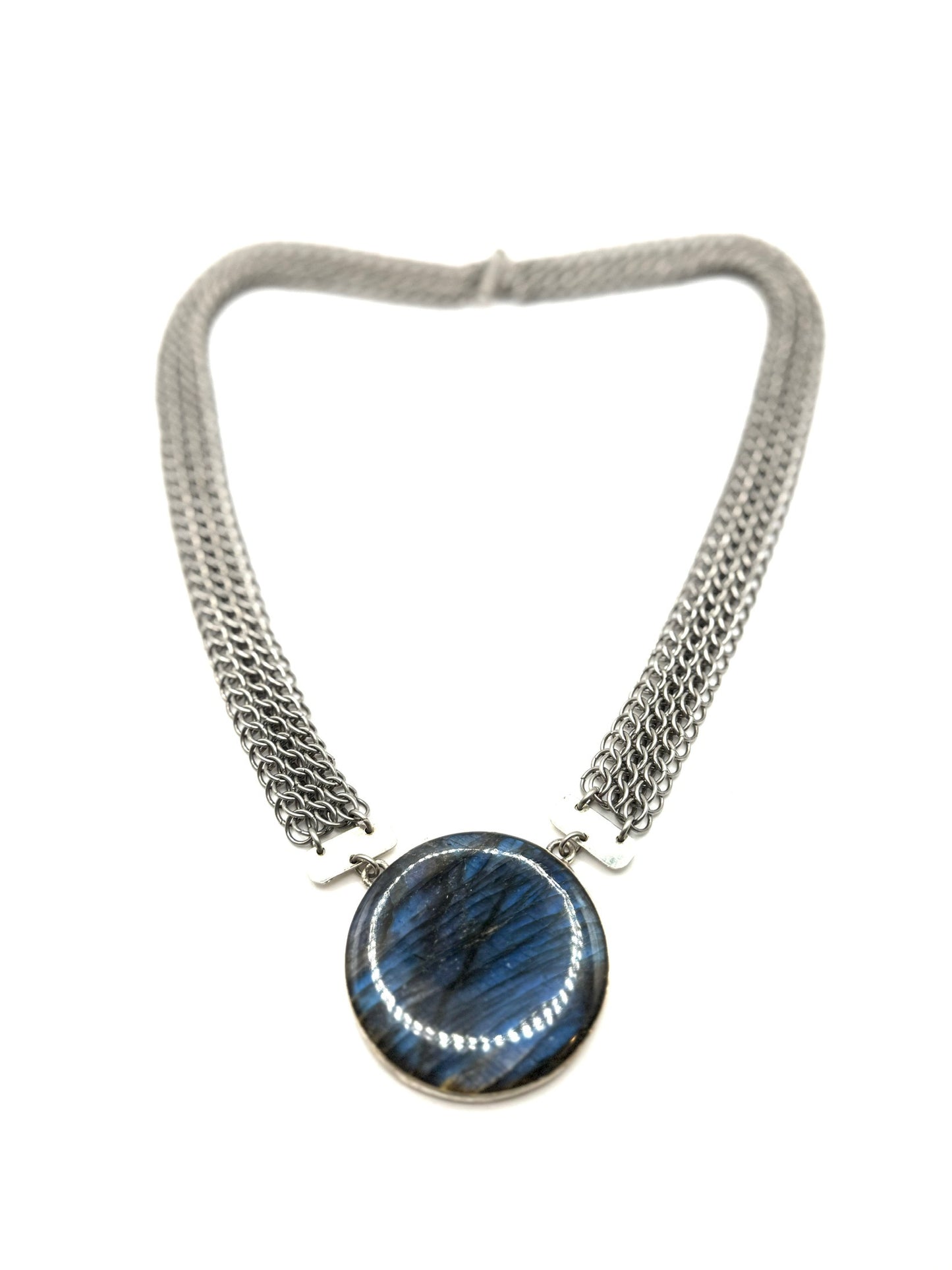 Labradorite Ancient Kings’ Necklace Sterling Silver and Stainless Steel