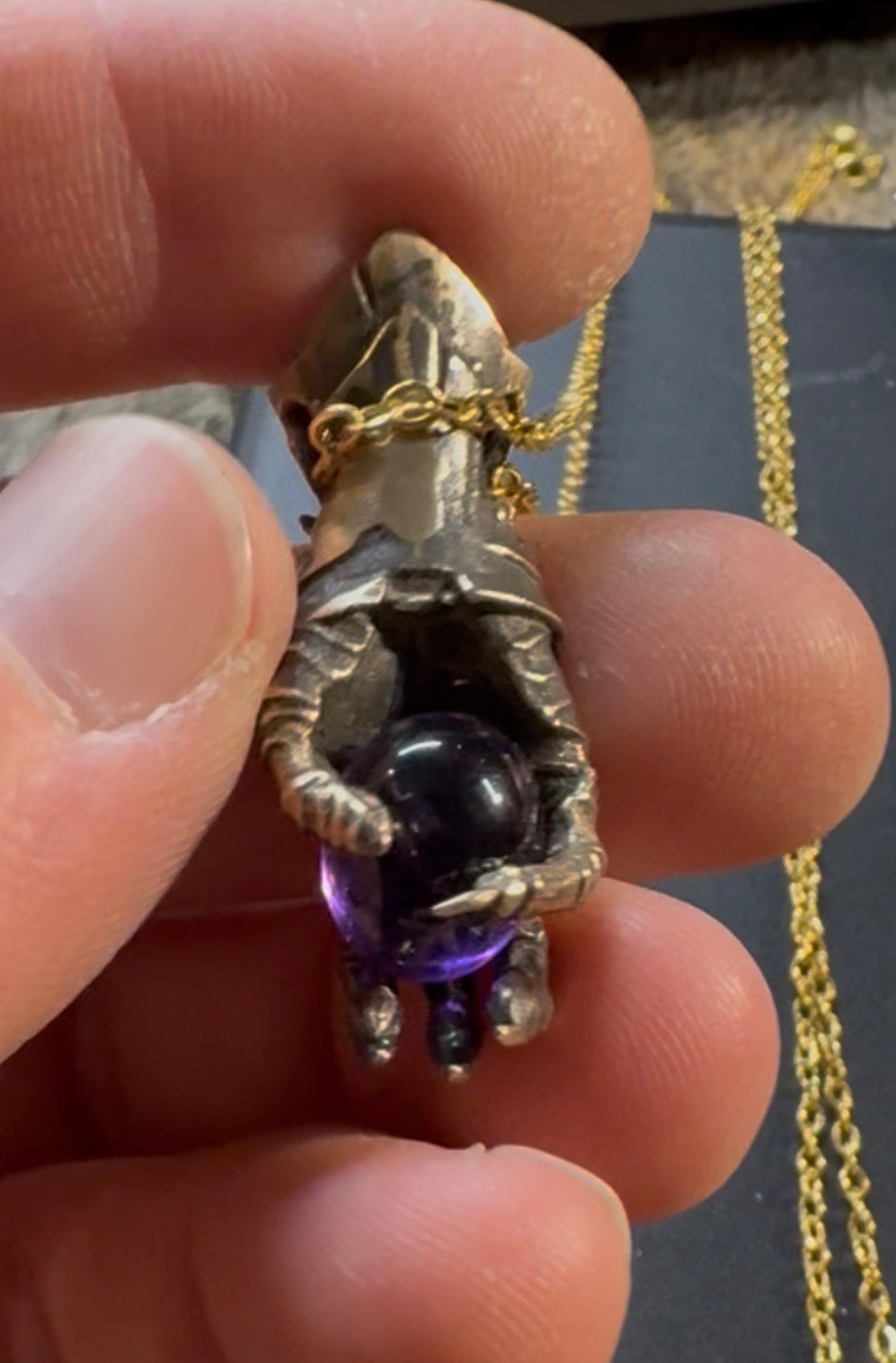 TO BE CAST - Abaddon Smaller Pendant In sterling Silver And Yellow Sapphire And Black Onyx