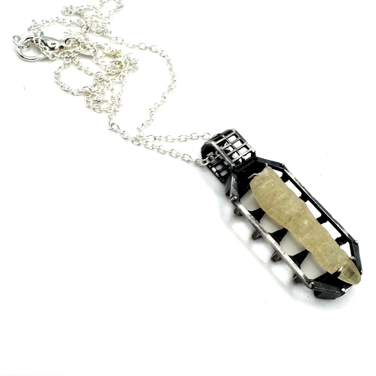 Ancient Origins Pendant V.2 - Raw White Sapphire in Sterling Silver