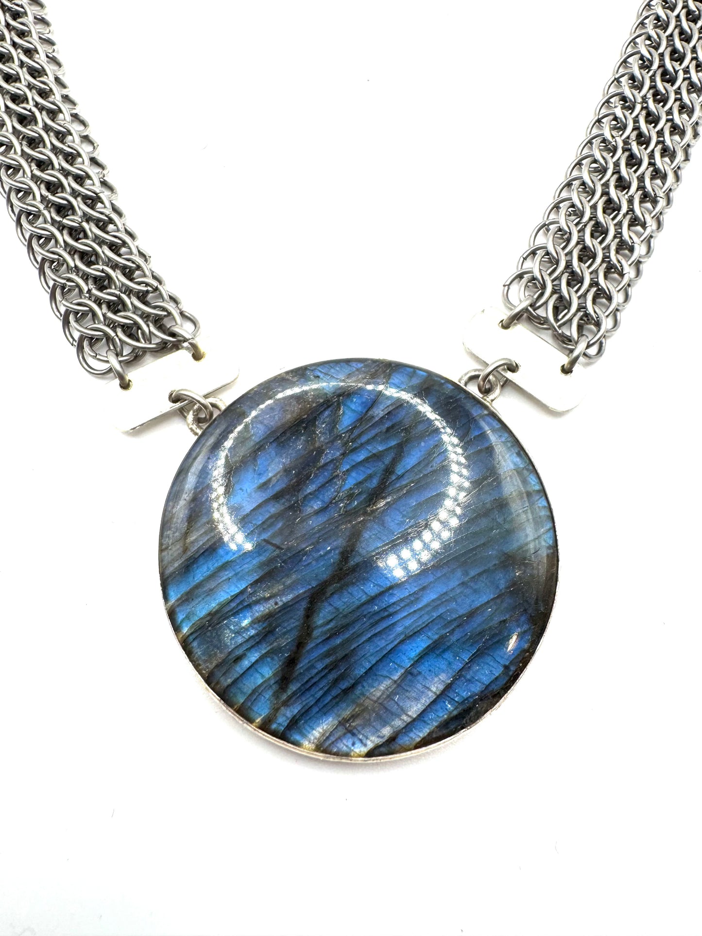 Labradorite Ancient Kings’ Necklace Sterling Silver and Stainless Steel