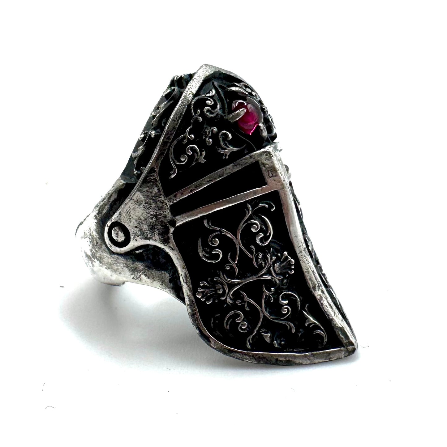 Blood Knight Ring In Sterling Silver