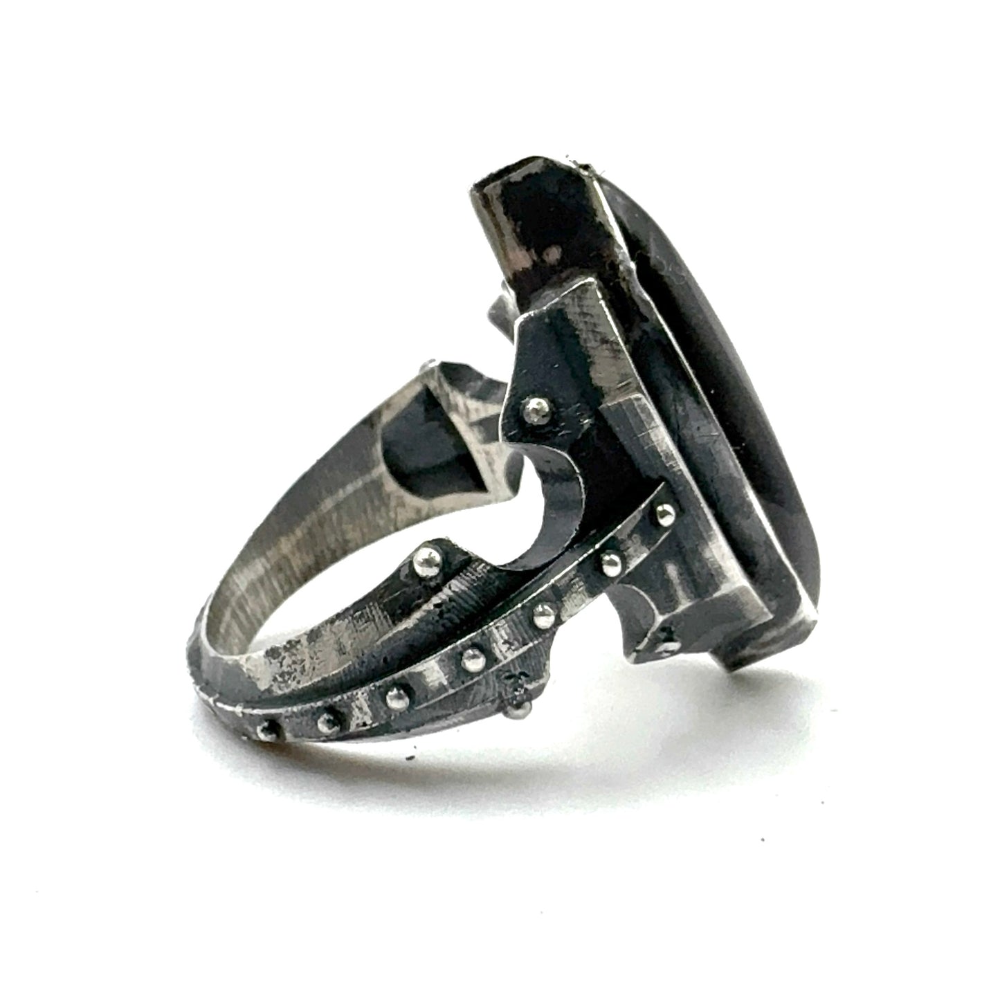 Citadel Ring With Talon Onyx in Sterling Silver