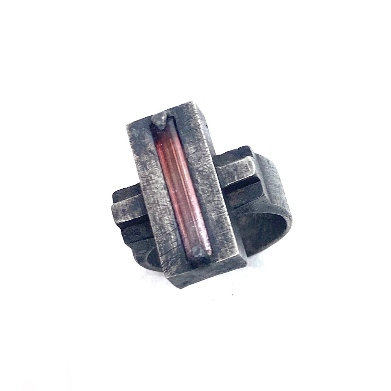 Brutalist Ring with Tourmaline in Sterling Silver