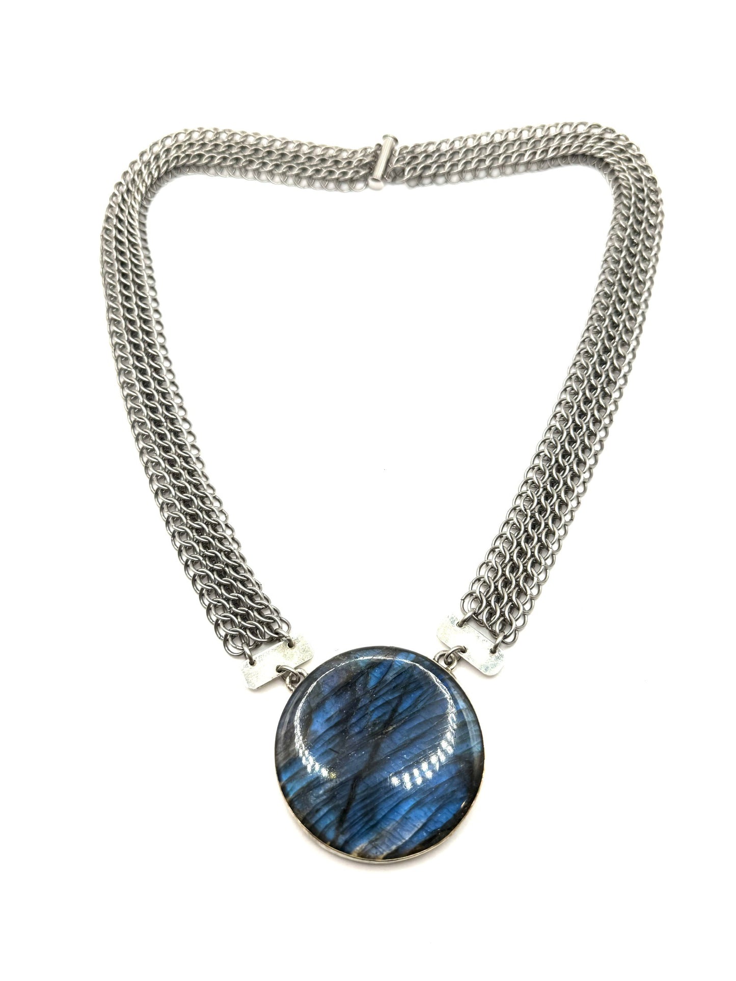 Labradorite Ancient Kings’ Necklace Sterling Silver and Stainless Steel