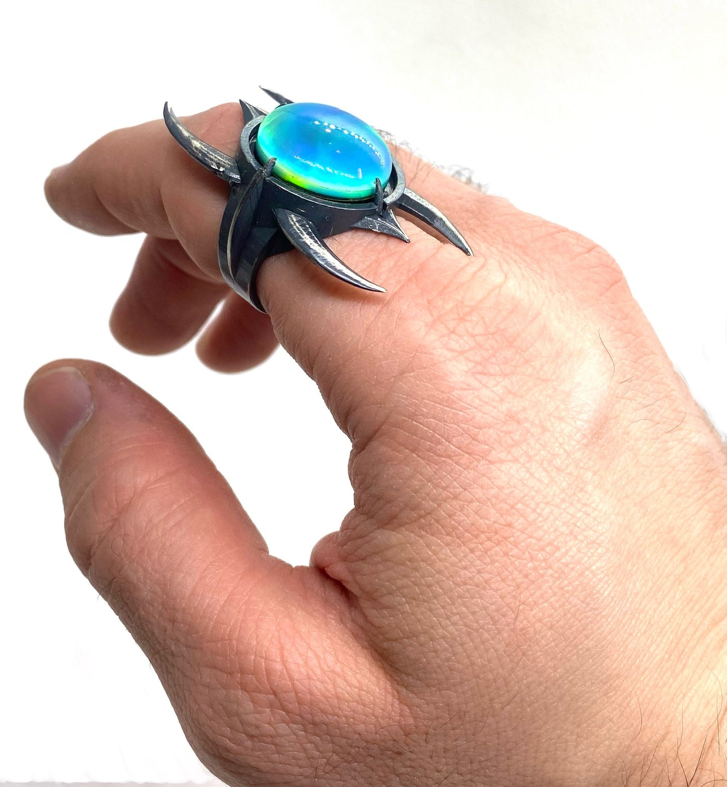 Icerend Aurora Opal Ring Sterling Silver
