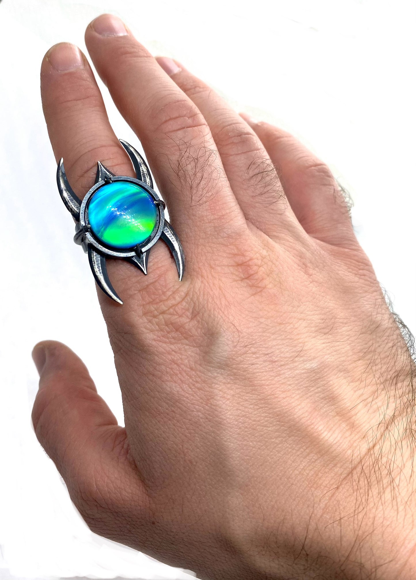 Icerend Aurora Opal Ring Sterling Silver