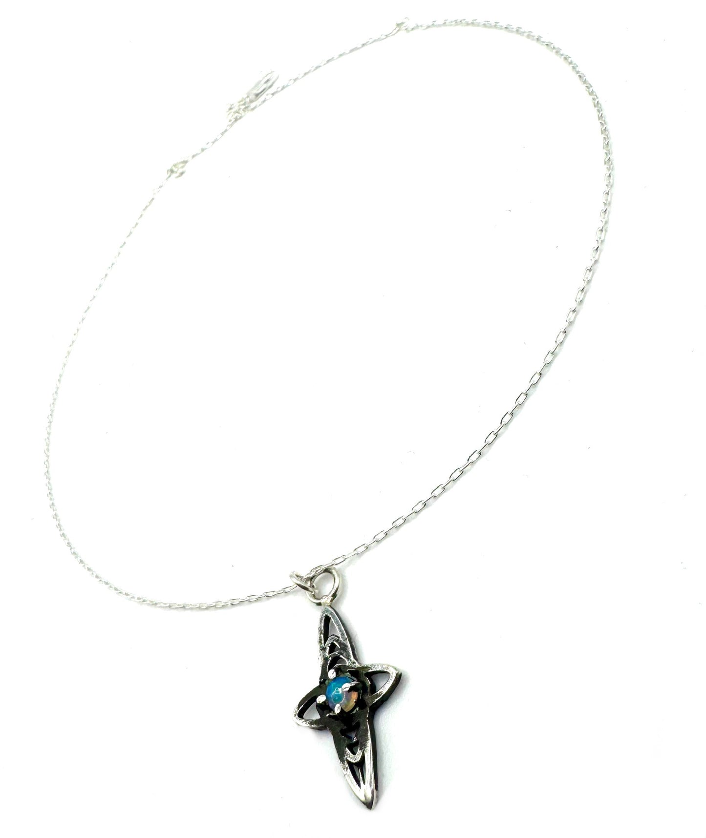 Destiny Necklace In Sterling Silver With Welo Opal