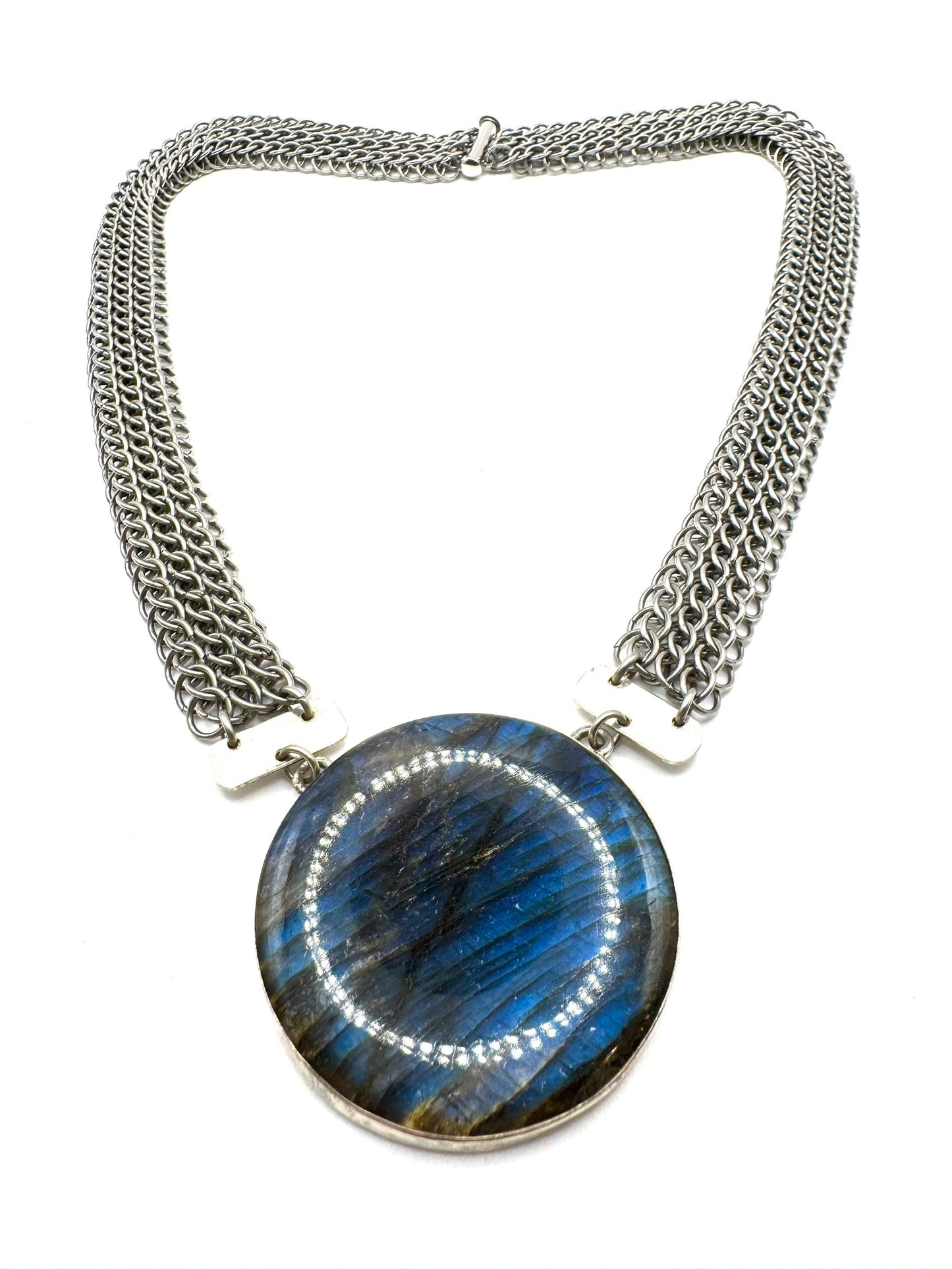 Labradorite Ancient Kings’ Necklace Sterling Silver and Stainless Steel