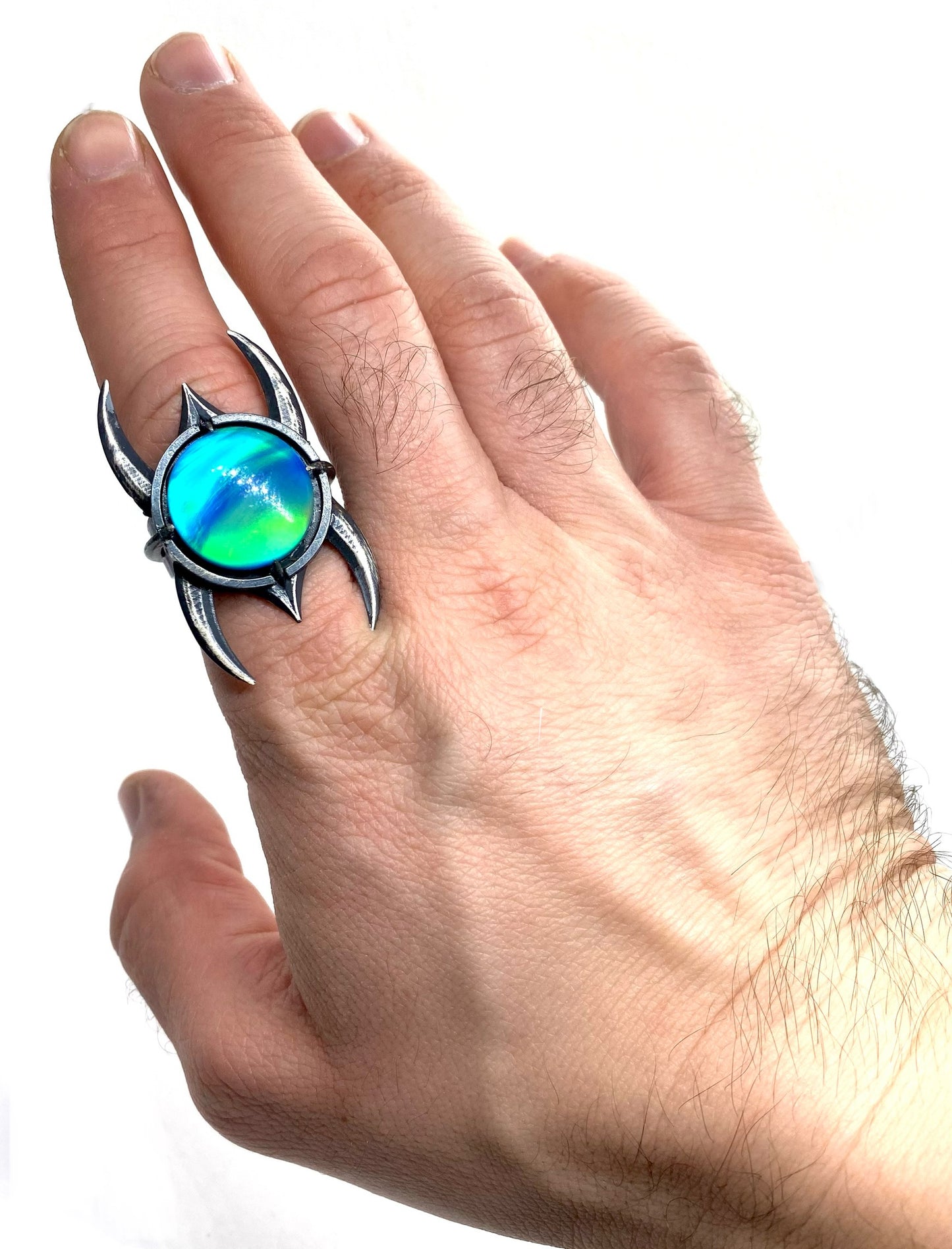 Icerend Aurora Opal Ring Sterling Silver