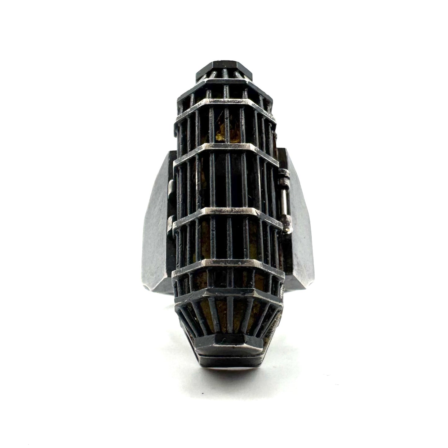 Draugr Coffin Ring in Sterling Silver and Black Wood