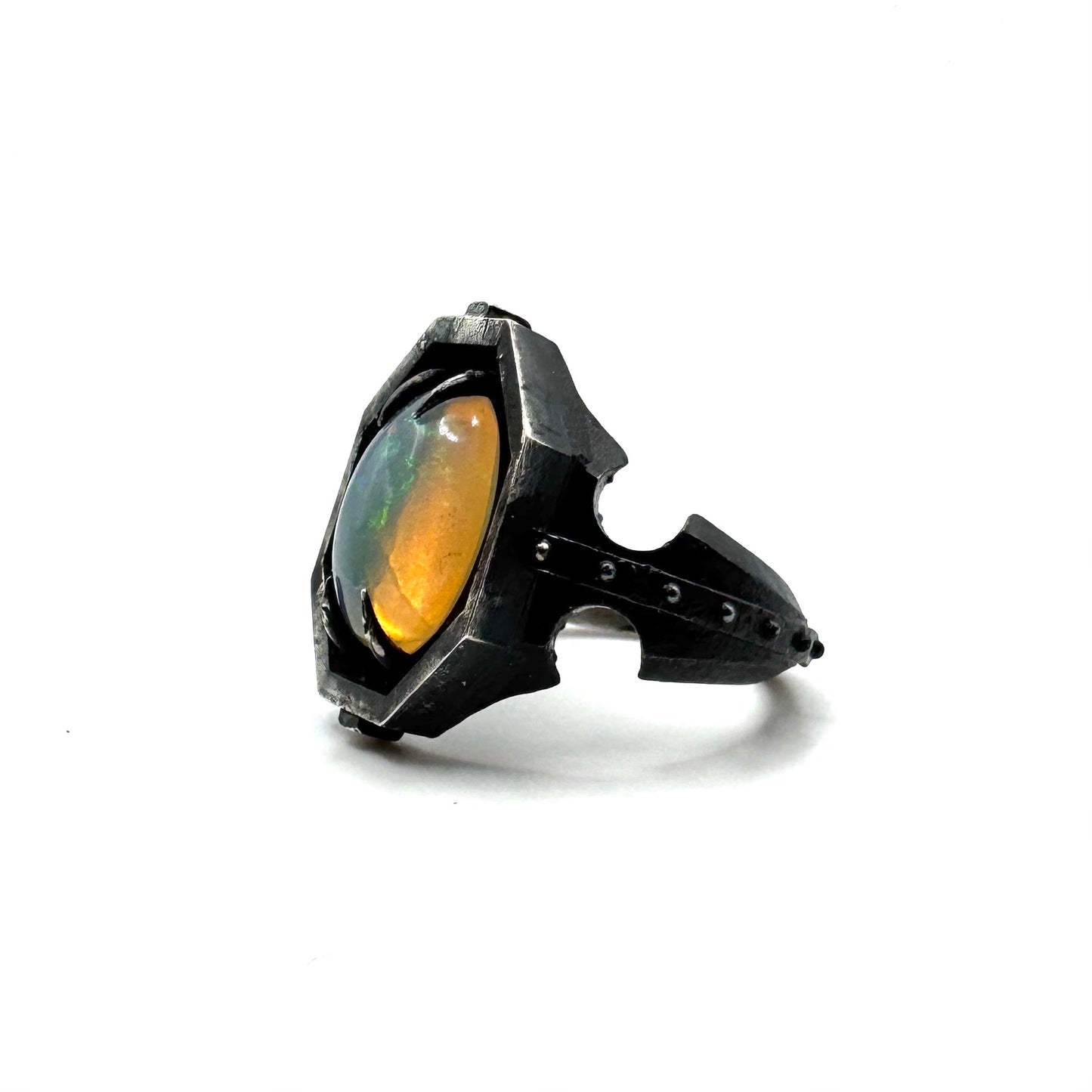 Welo Opal Citadel Ring in Sterling Silver