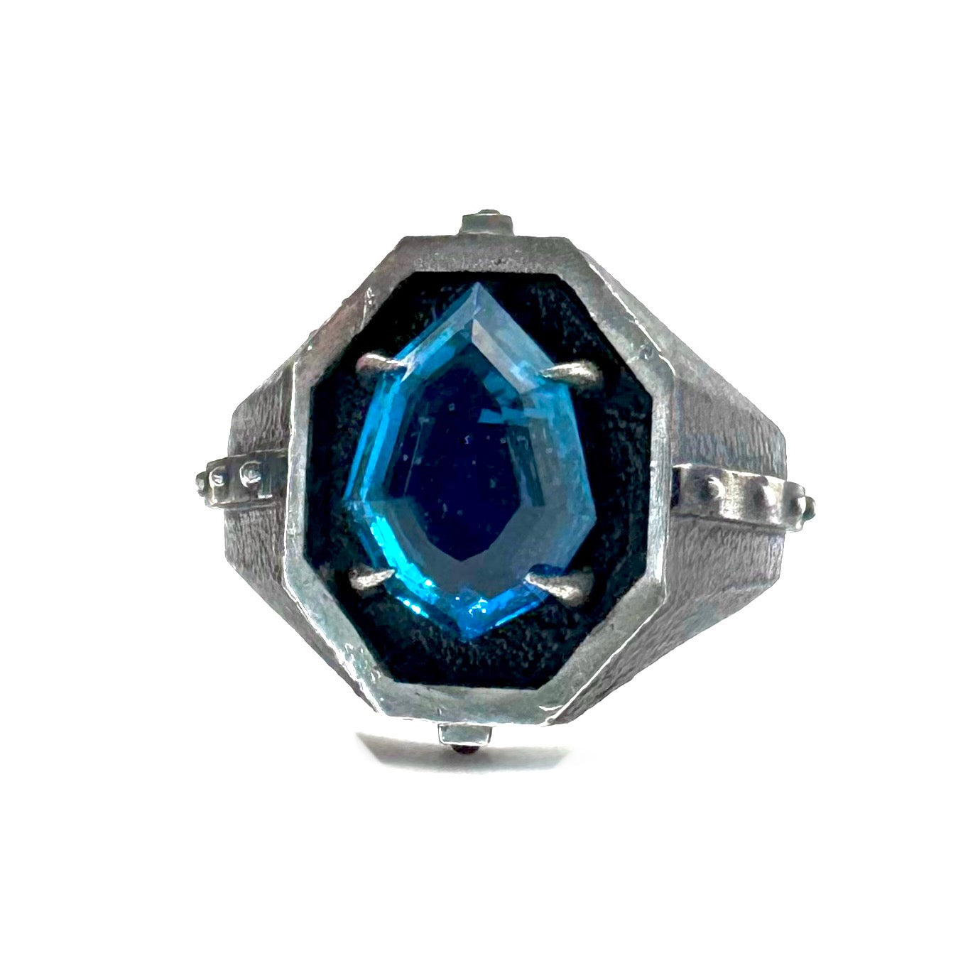 Citadel Ring With Blue Bridewell in Sterling Silver