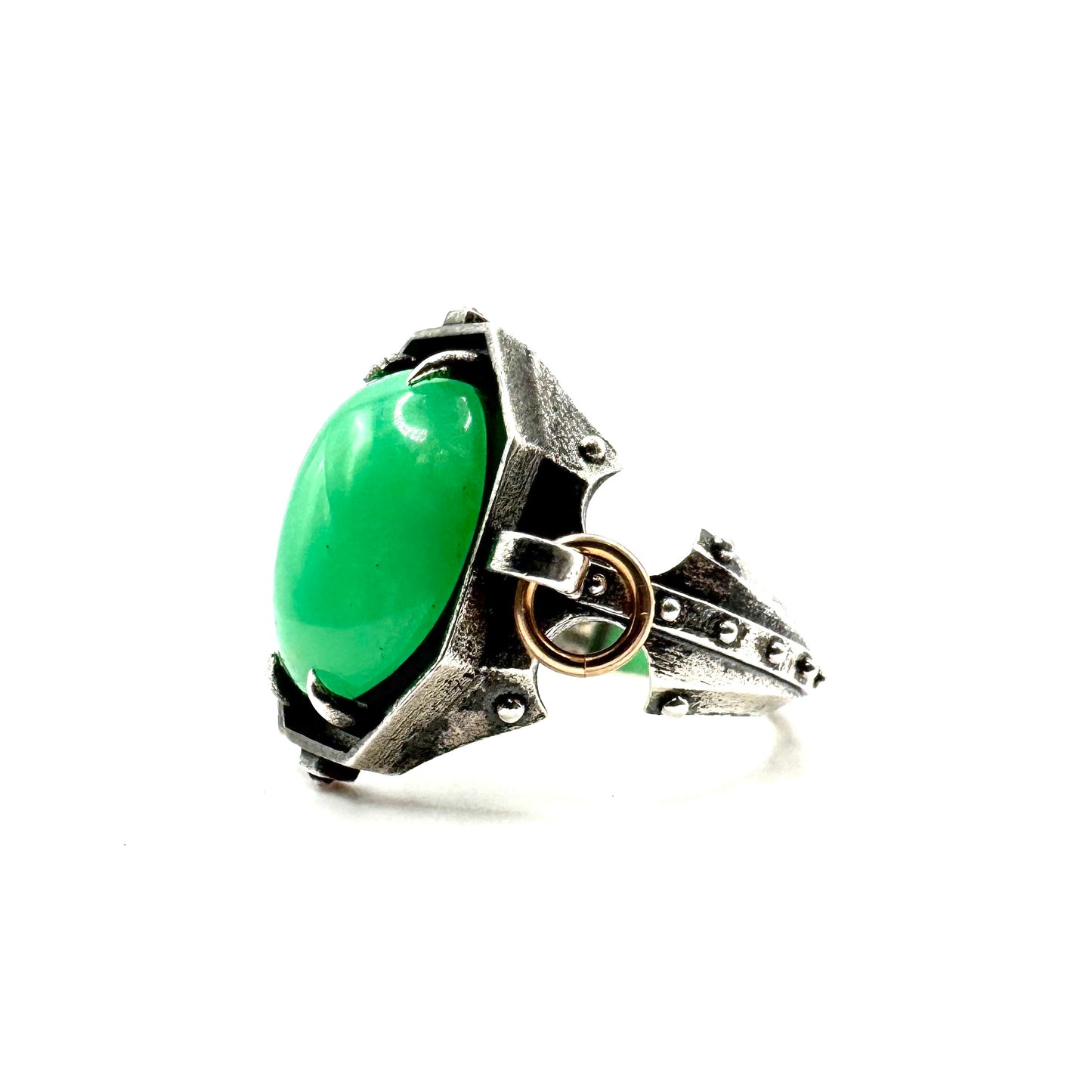 Chrysoprase Citadel Ring in Sterling Silver