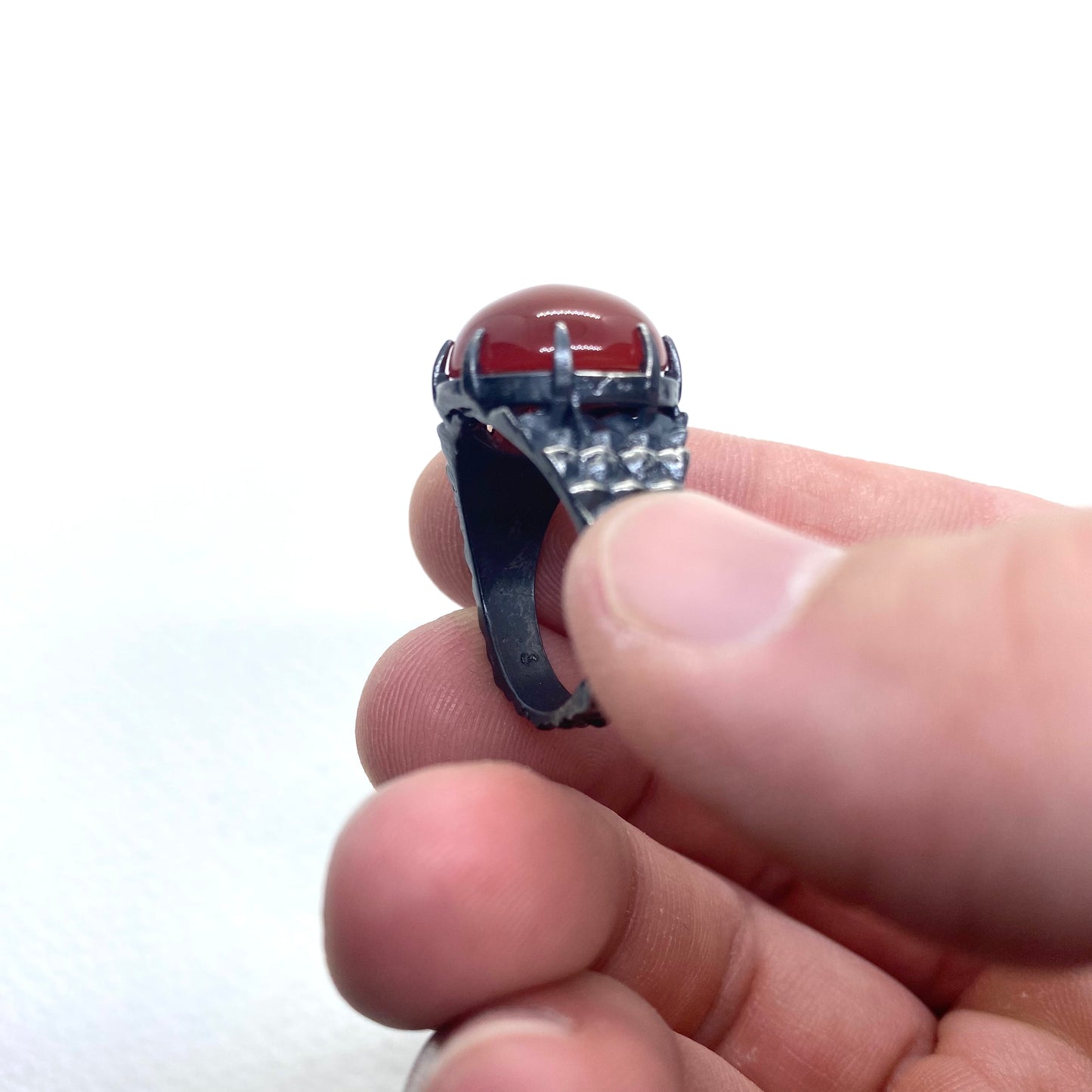 Dragon’s Claw with Carnelian in Sterling Silver