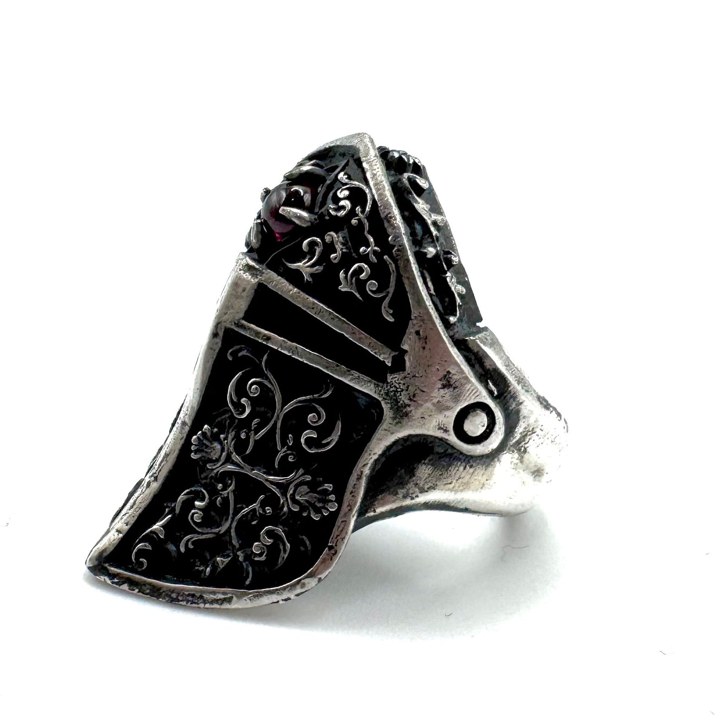 Blood Knight Ring In Sterling Silver
