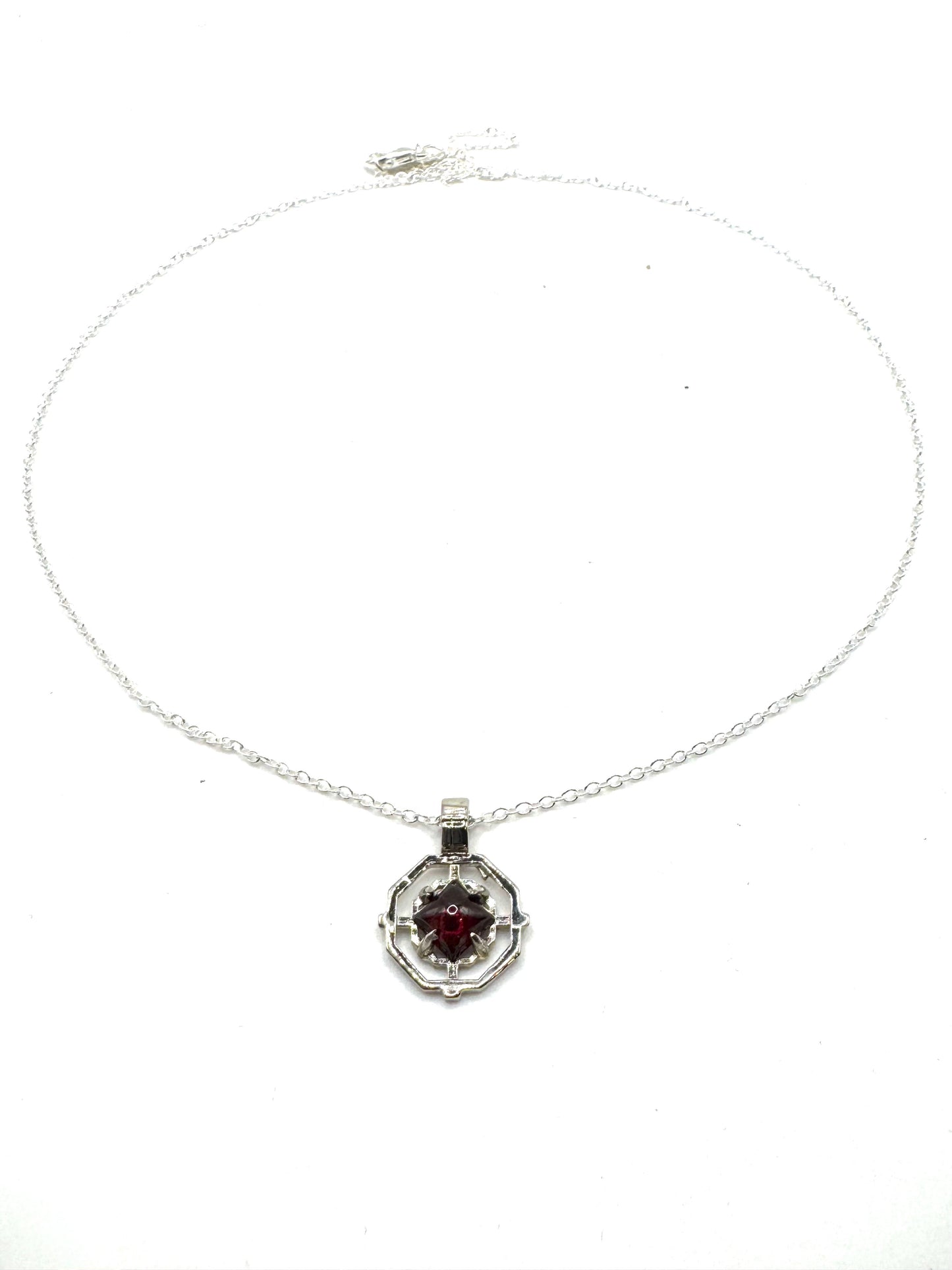 Sanctum Pendant In Garnet And White Bronze
