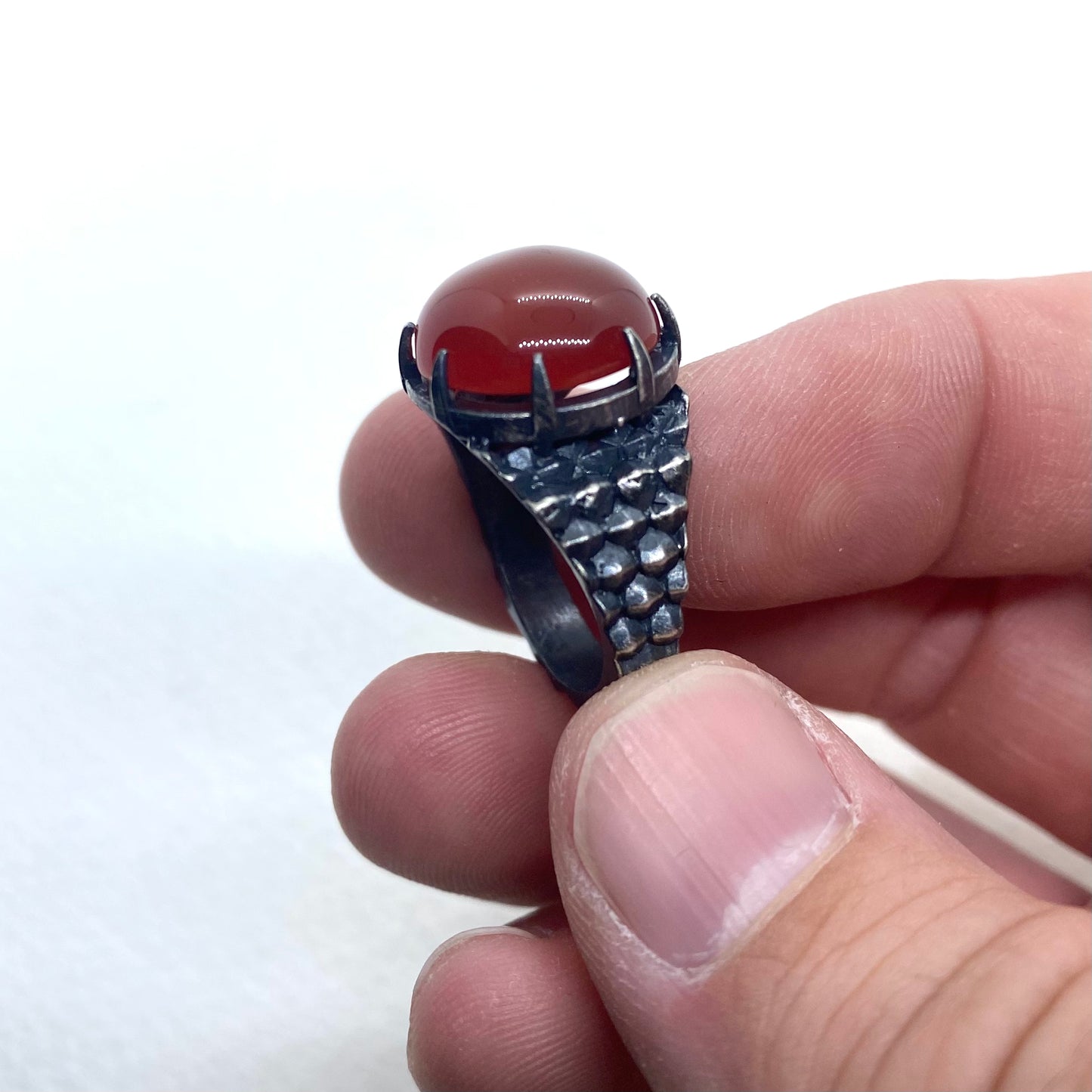 Dragon’s Claw with Carnelian in Sterling Silver