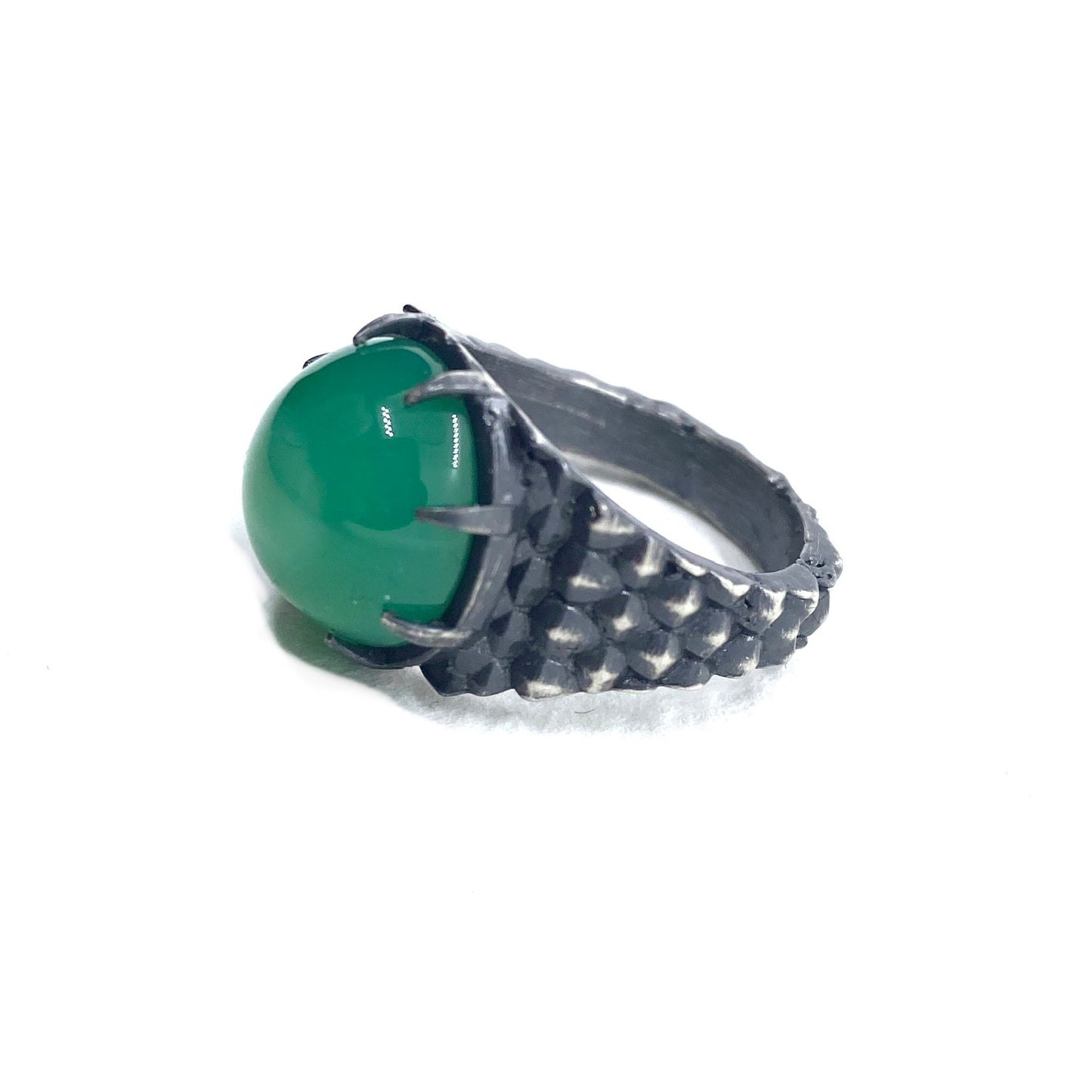 Dragon’s Claw with Green onyx in Sterling Silver