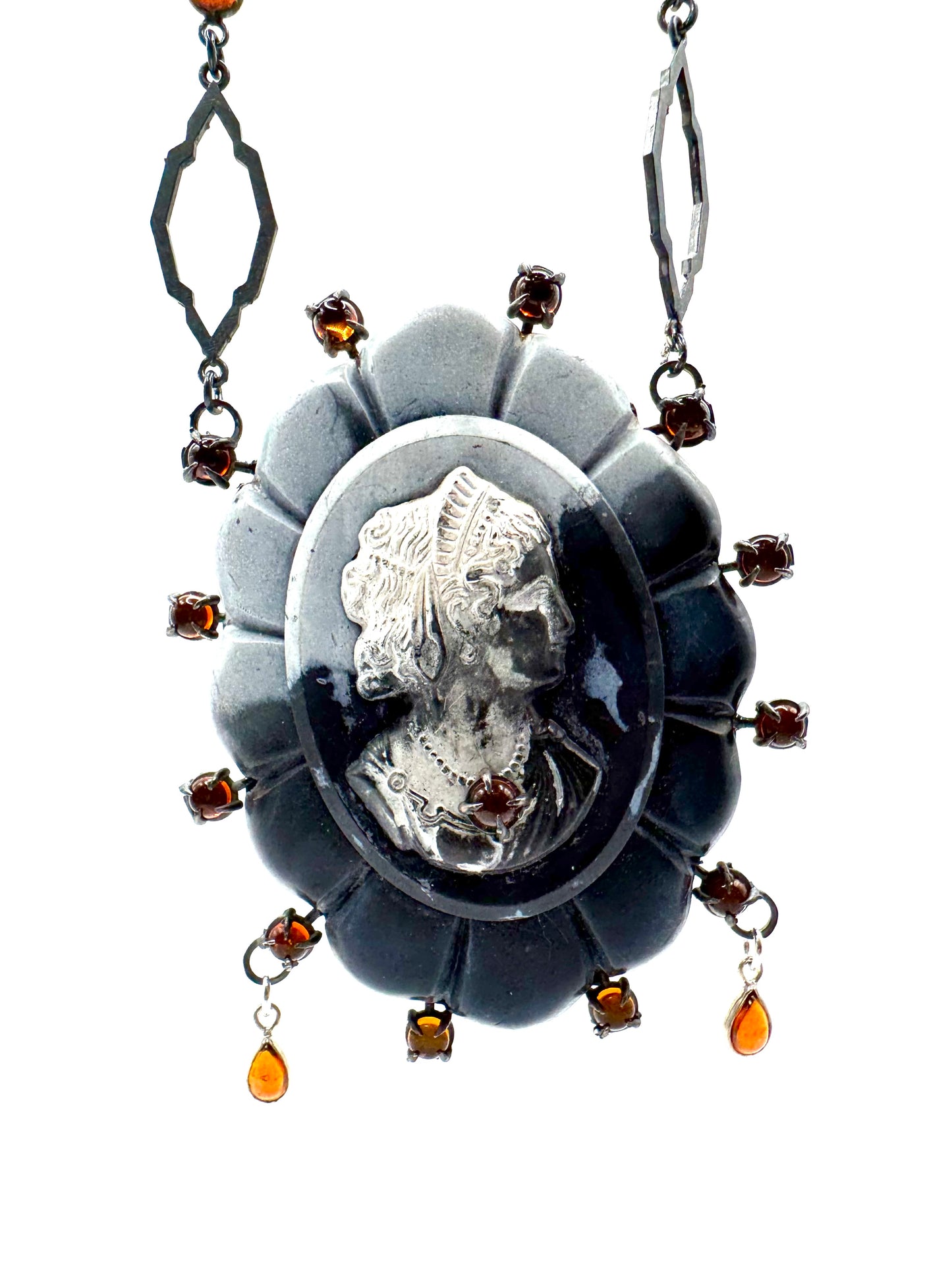 Mourning Necklace Vulcanite and Sterling Silver