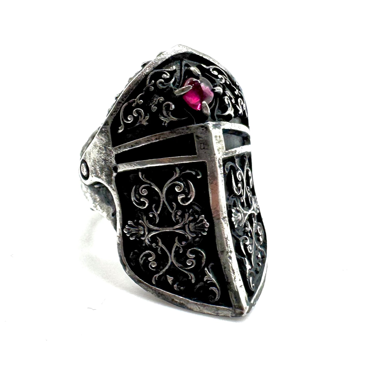 Blood Knight Ring In Sterling Silver