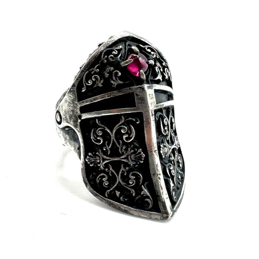 Blood Knight Ring In Sterling Silver