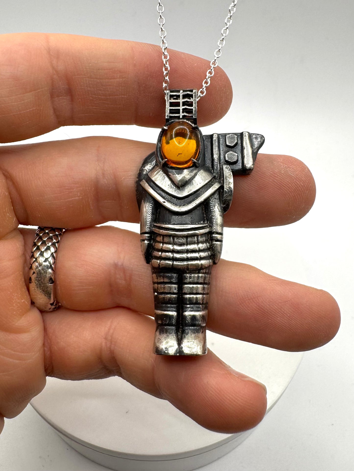 Ancient Origins Astronaut Pendant - Amber in Sterling Silver