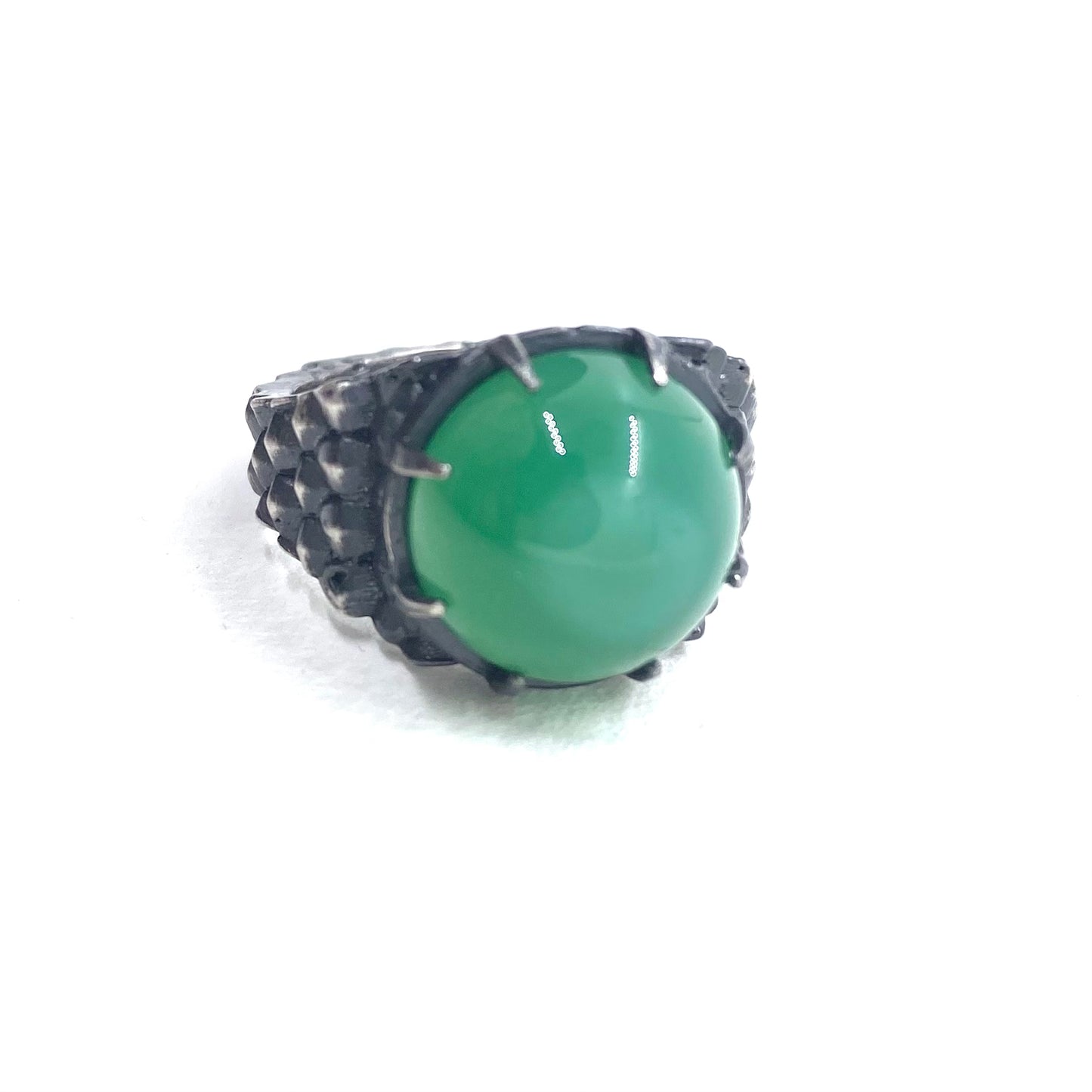 Dragon’s Claw with Green onyx in Sterling Silver