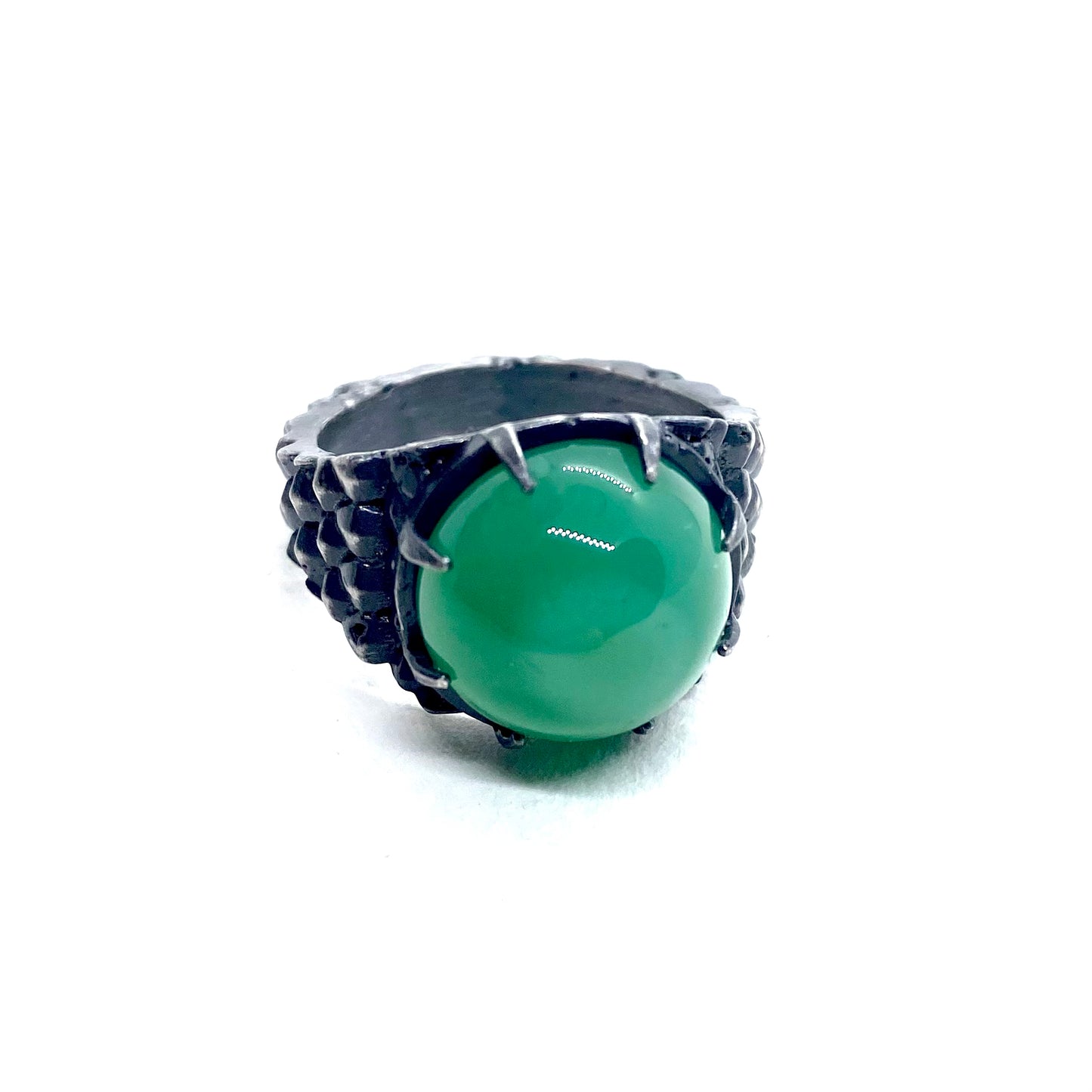Dragon’s Claw with Green onyx in Sterling Silver
