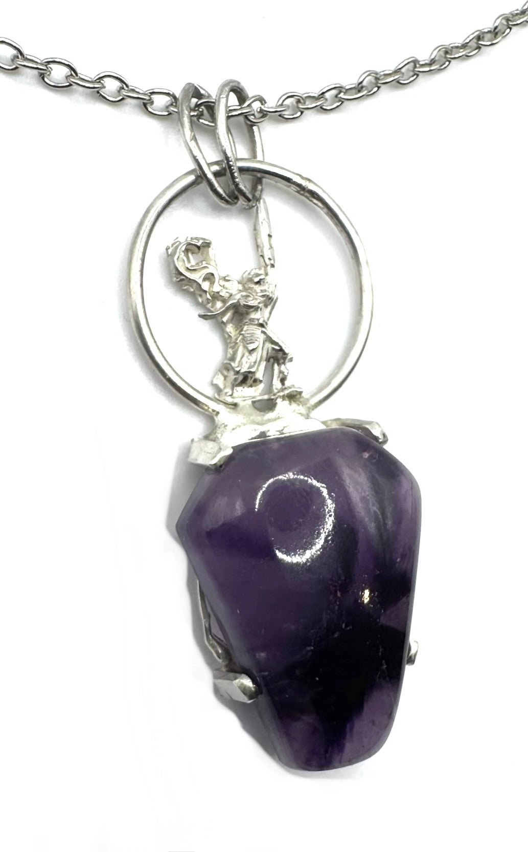 Knight’s Tale Amethyst Talisman Pendant In Sterling Silver
