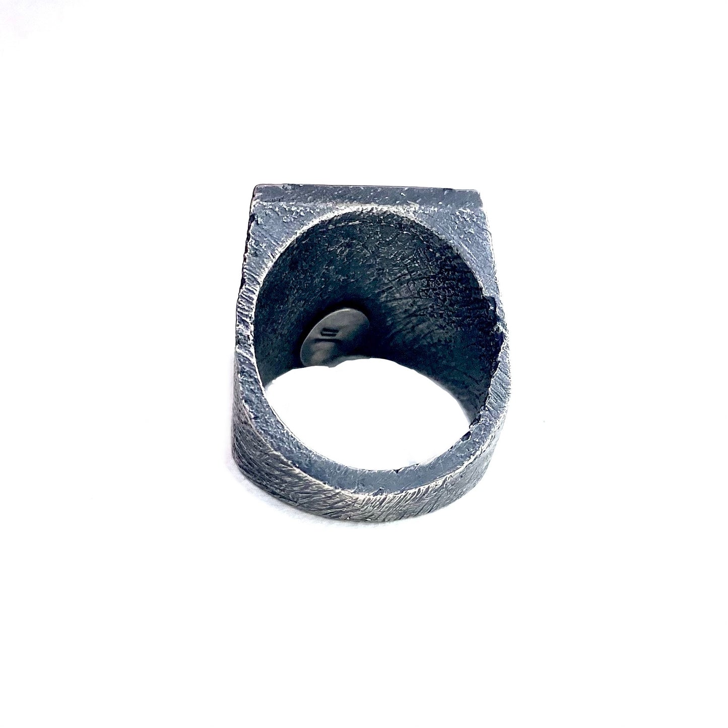 Brutalist Ring with Iolite Pyramids in Sterling Silver